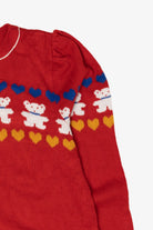 Vintage Red Bears And Hearts Sweater (1980s)
