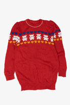 Vintage Red Bears And Hearts Sweater (1980s)
