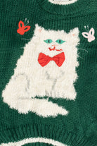 Vintage Cat With Butterflies Heidi Hand Knit Sweater (1980s)