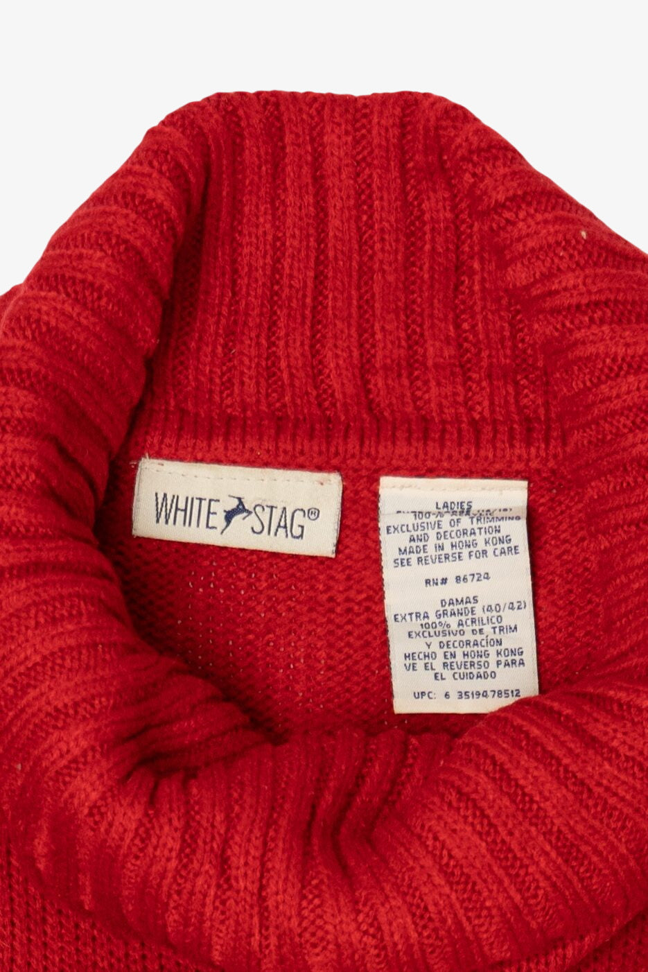 Vintage Red White Stag Sweater (1990s)