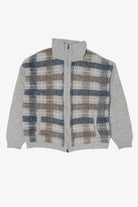 Gray Plaid Bramante Full Zip Sweater (2010s)