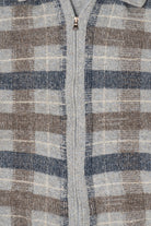 Gray Plaid Bramante Full Zip Sweater (2010s)