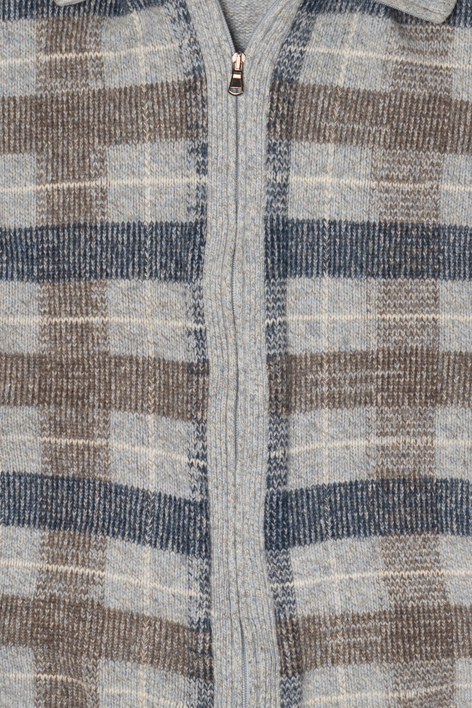 Gray Plaid Bramante Full Zip Sweater (2010s)