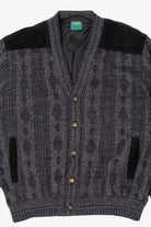 Vintage Dark Gray Canda Faux Suede Sweater (1980s)