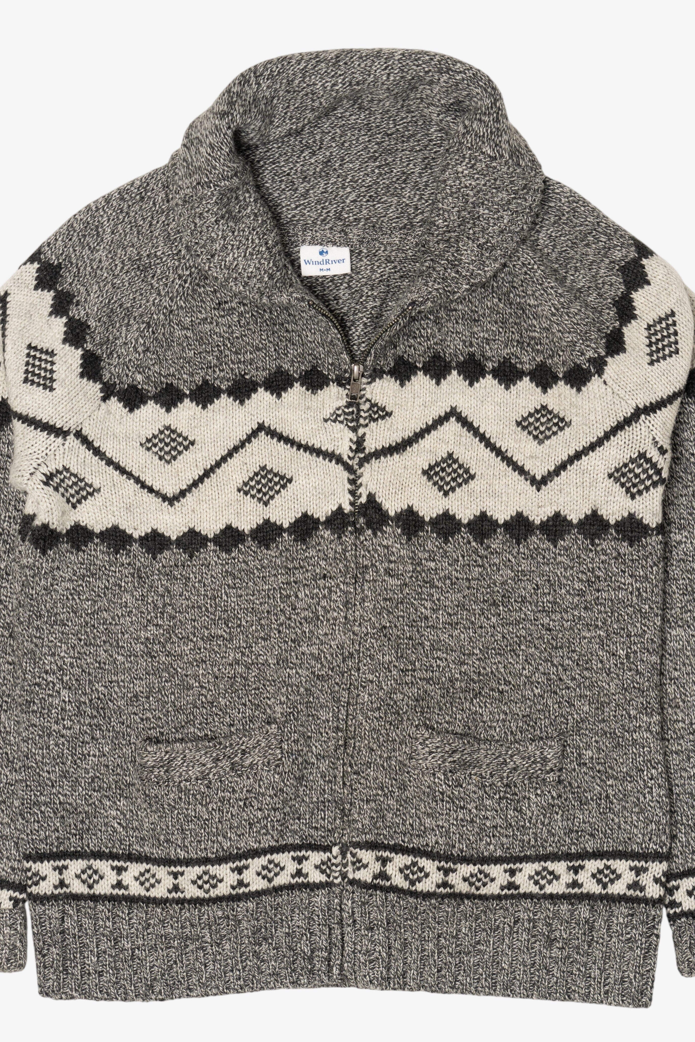 Gray Wind River Full Zip Sweater (2010s)