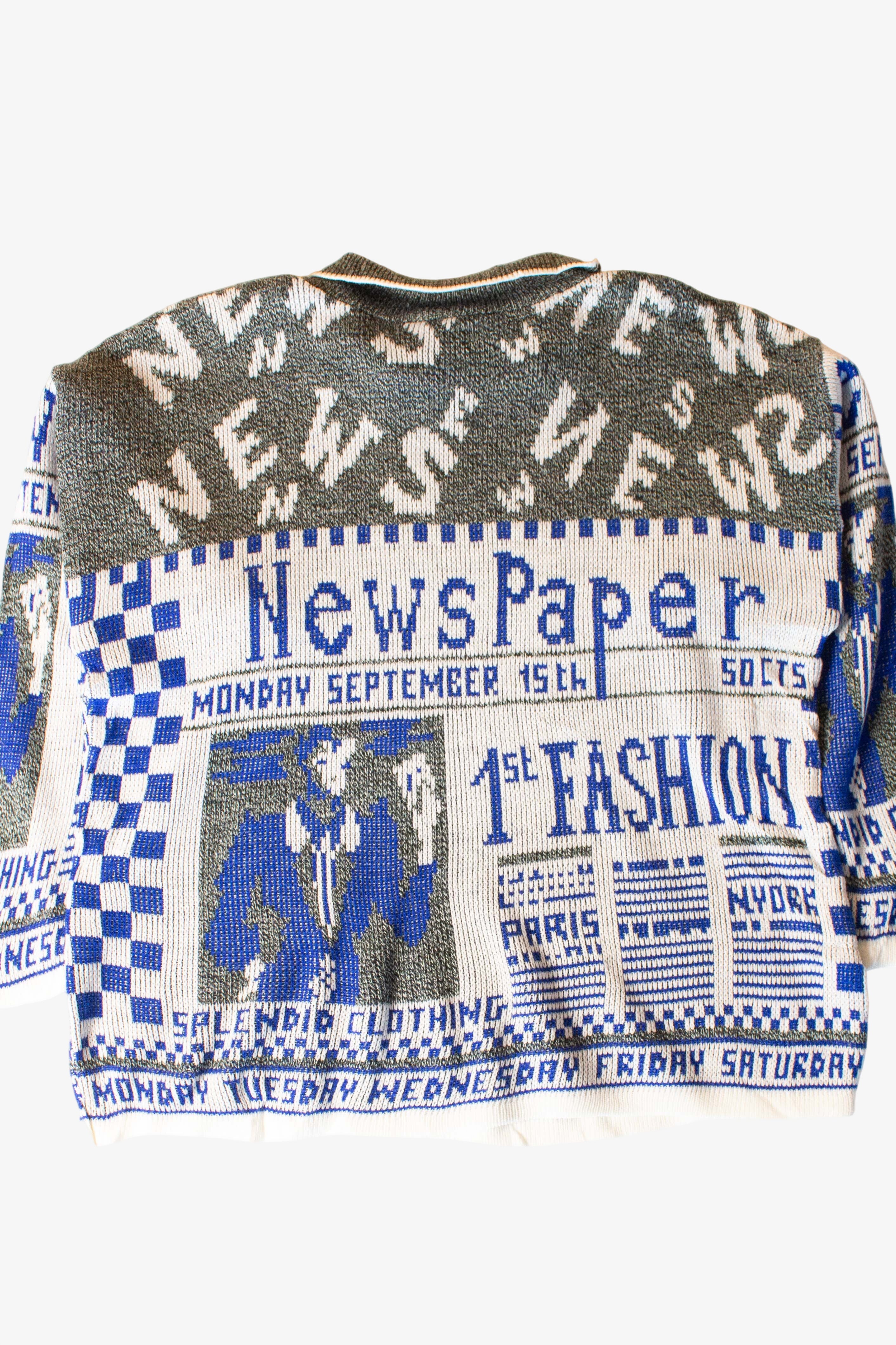 Vintage 1st Fashion Newspaper Sweater (1980s)