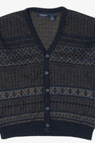 Vintage Navy Blue Van Heusen Cardigan Sweater (1990s)