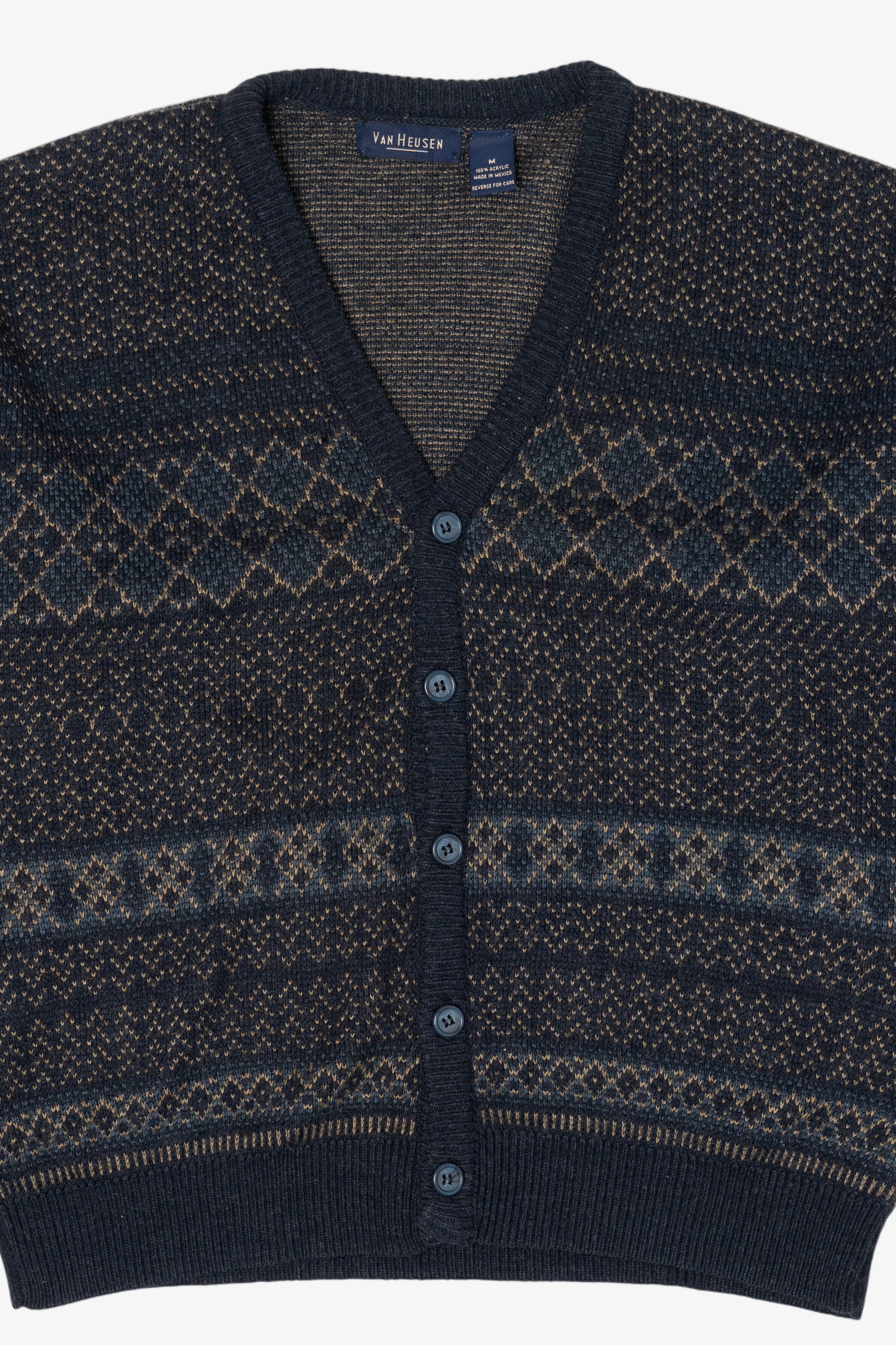Vintage Navy Blue Van Heusen Cardigan Sweater (1990s)
