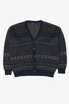 Vintage Navy Blue Van Heusen Cardigan Sweater (1990s)