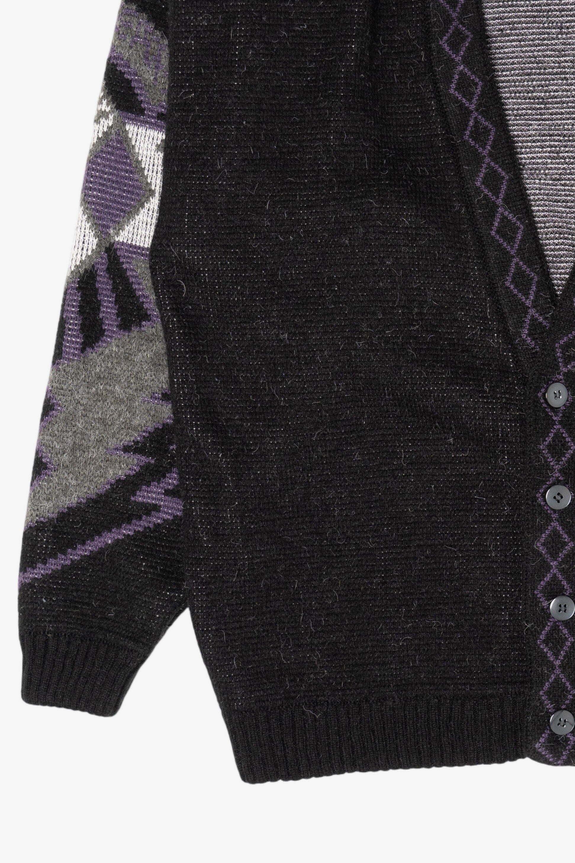 Vintage Dark Gray And Purple Jed Cardigan Sweater (1980s)