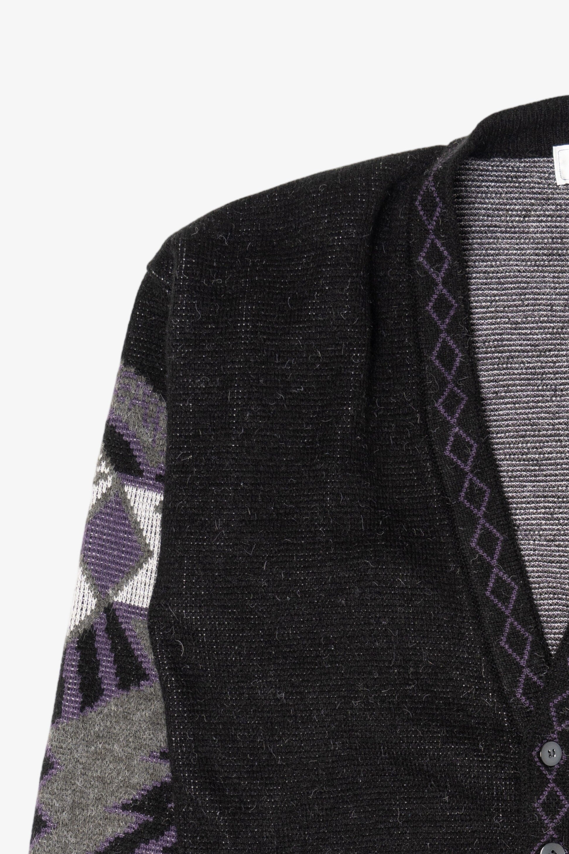 Vintage Dark Gray And Purple Jed Cardigan Sweater (1980s)