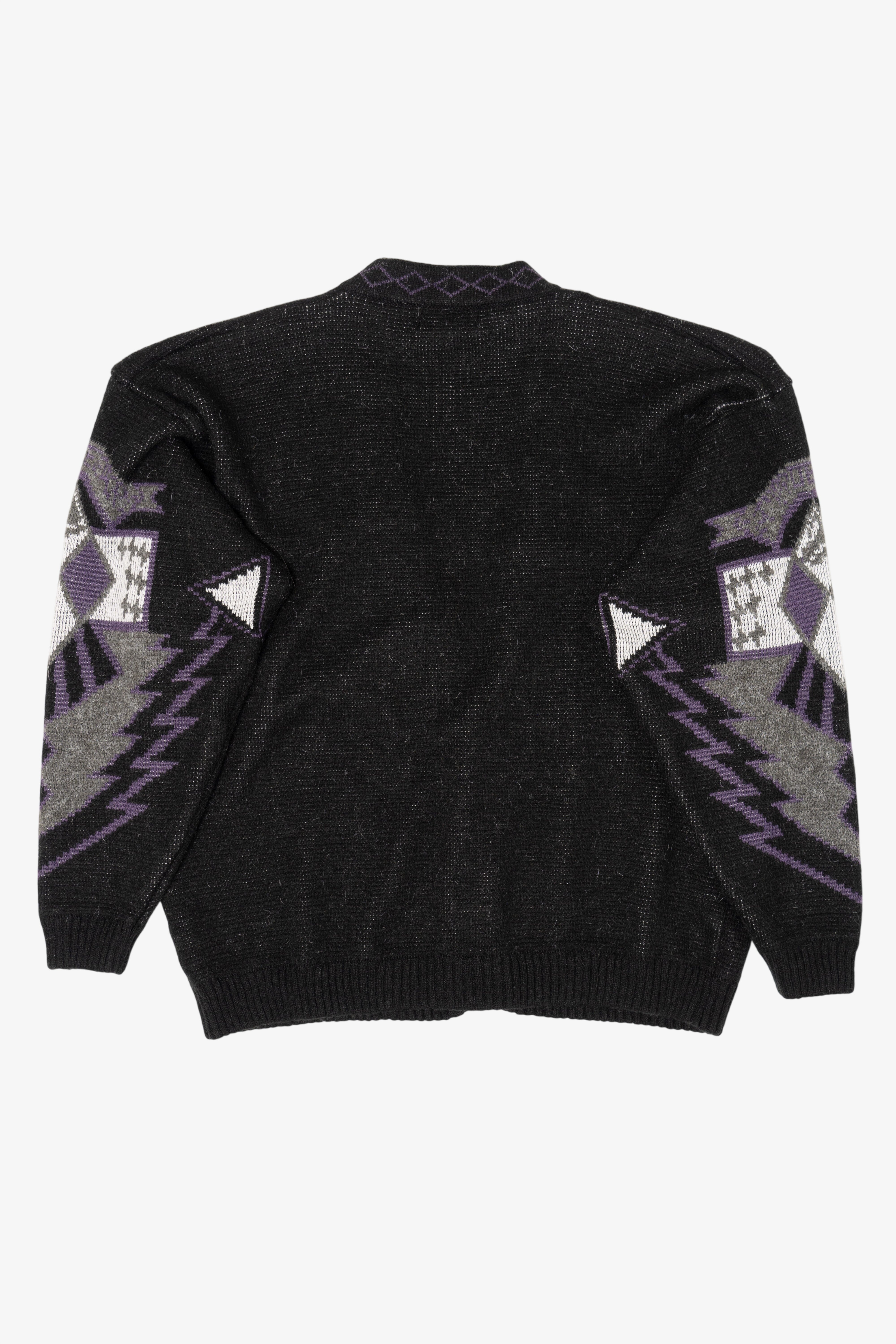 Vintage Dark Gray And Purple Jed Cardigan Sweater (1980s) – Ragstock