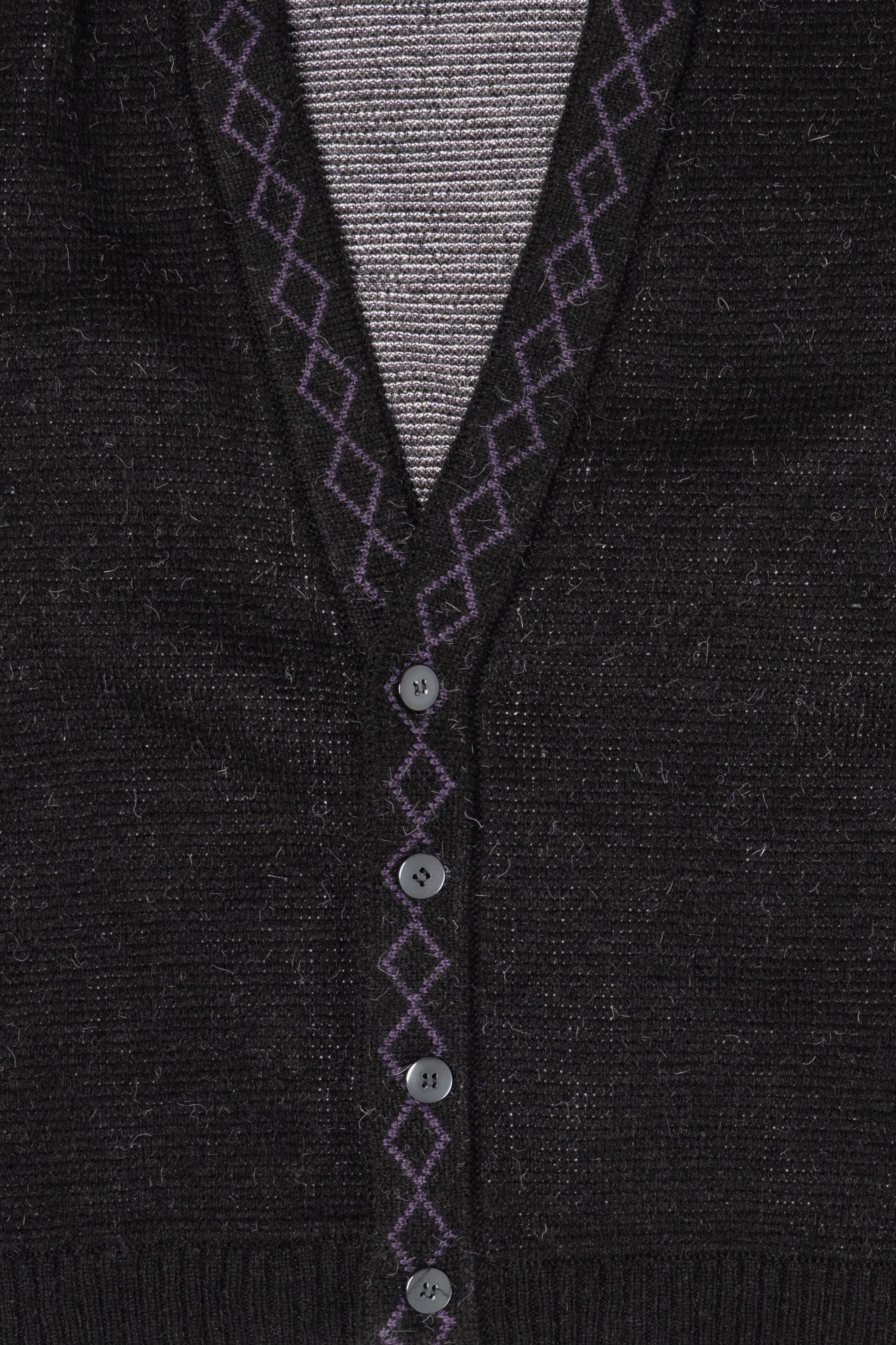 Vintage Dark Gray And Purple Jed Cardigan Sweater (1980s)