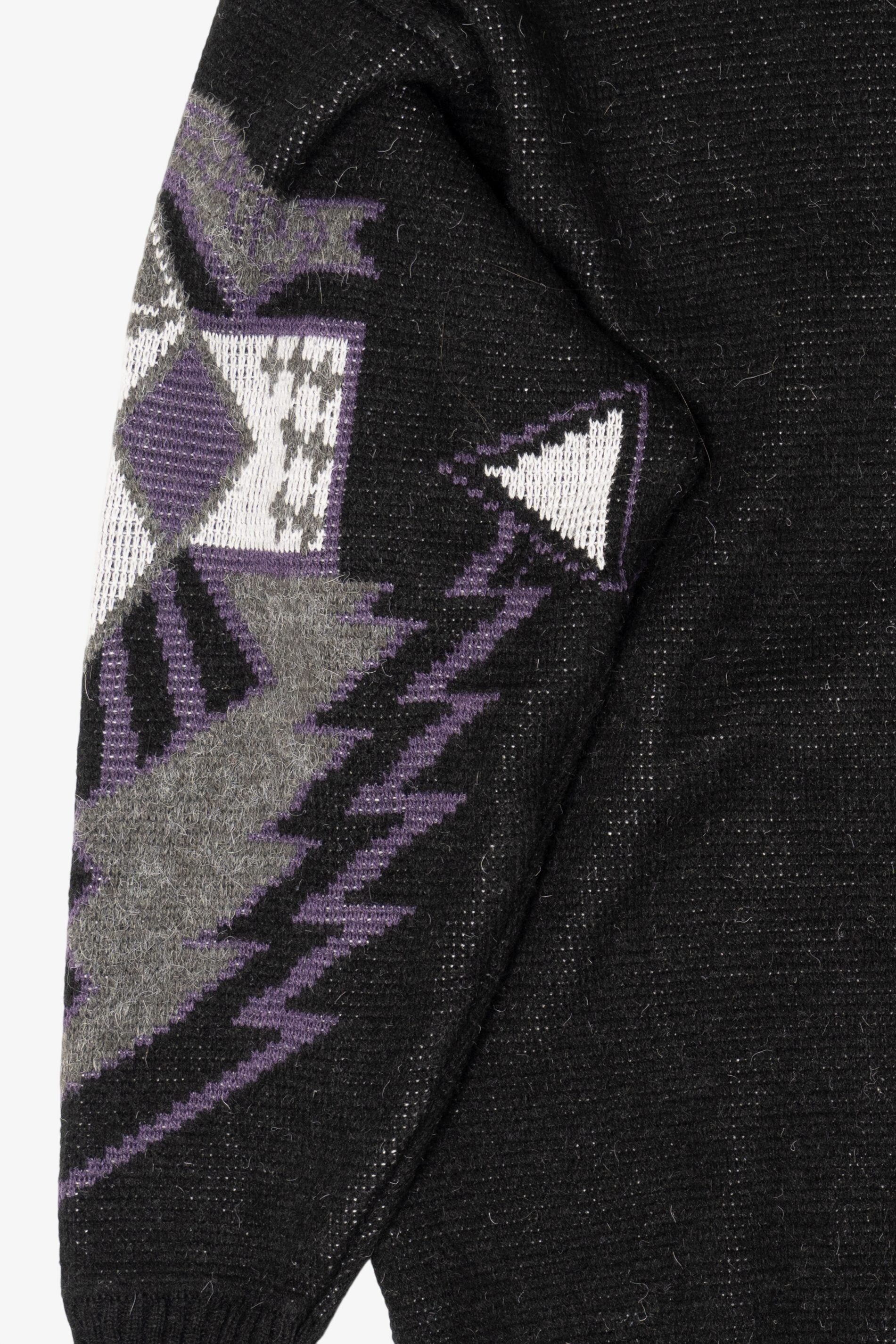 Vintage Dark Gray And Purple Jed Cardigan Sweater (1980s)