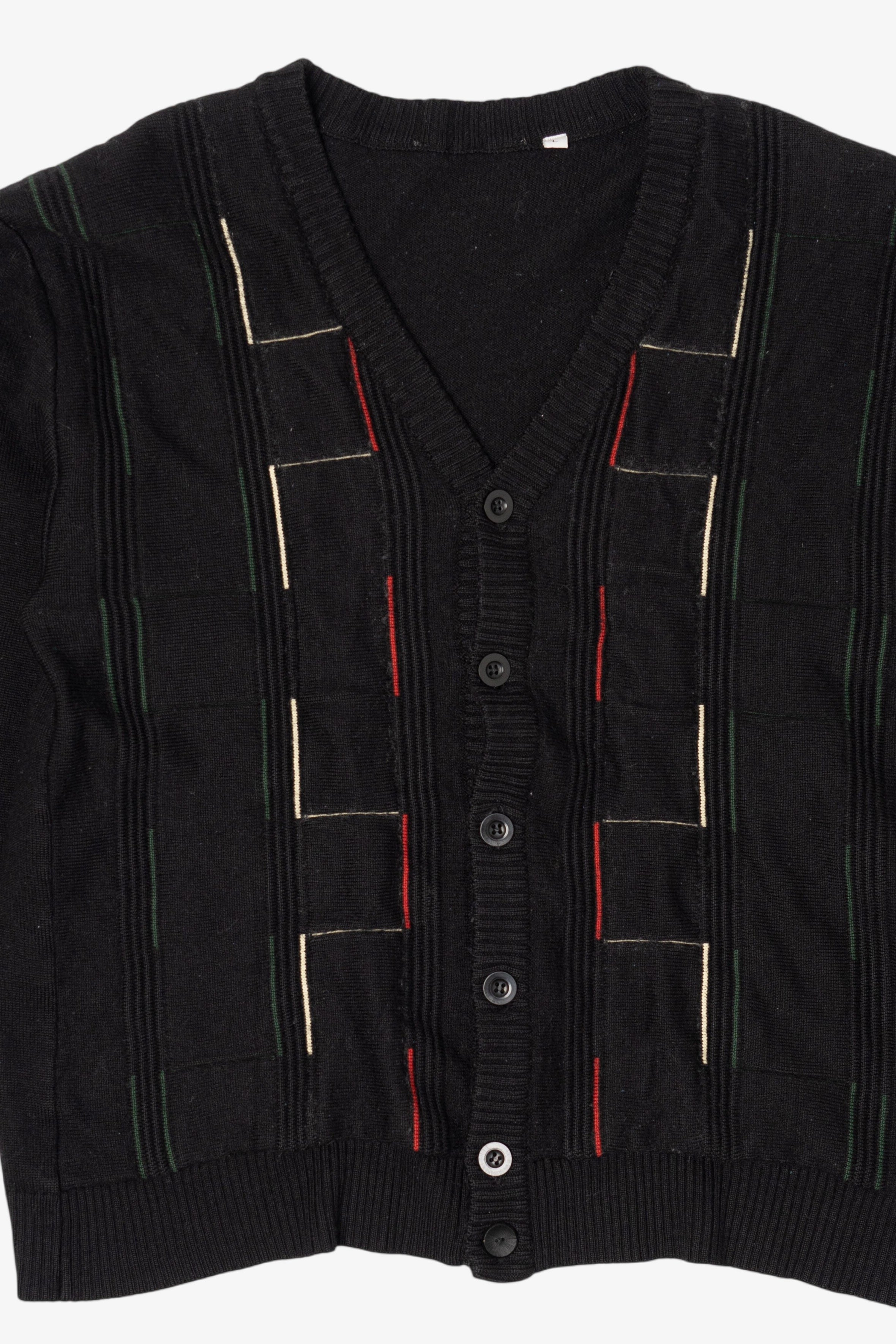Vintage Black Woolmark Blend Cardigan Sweater (1980s)