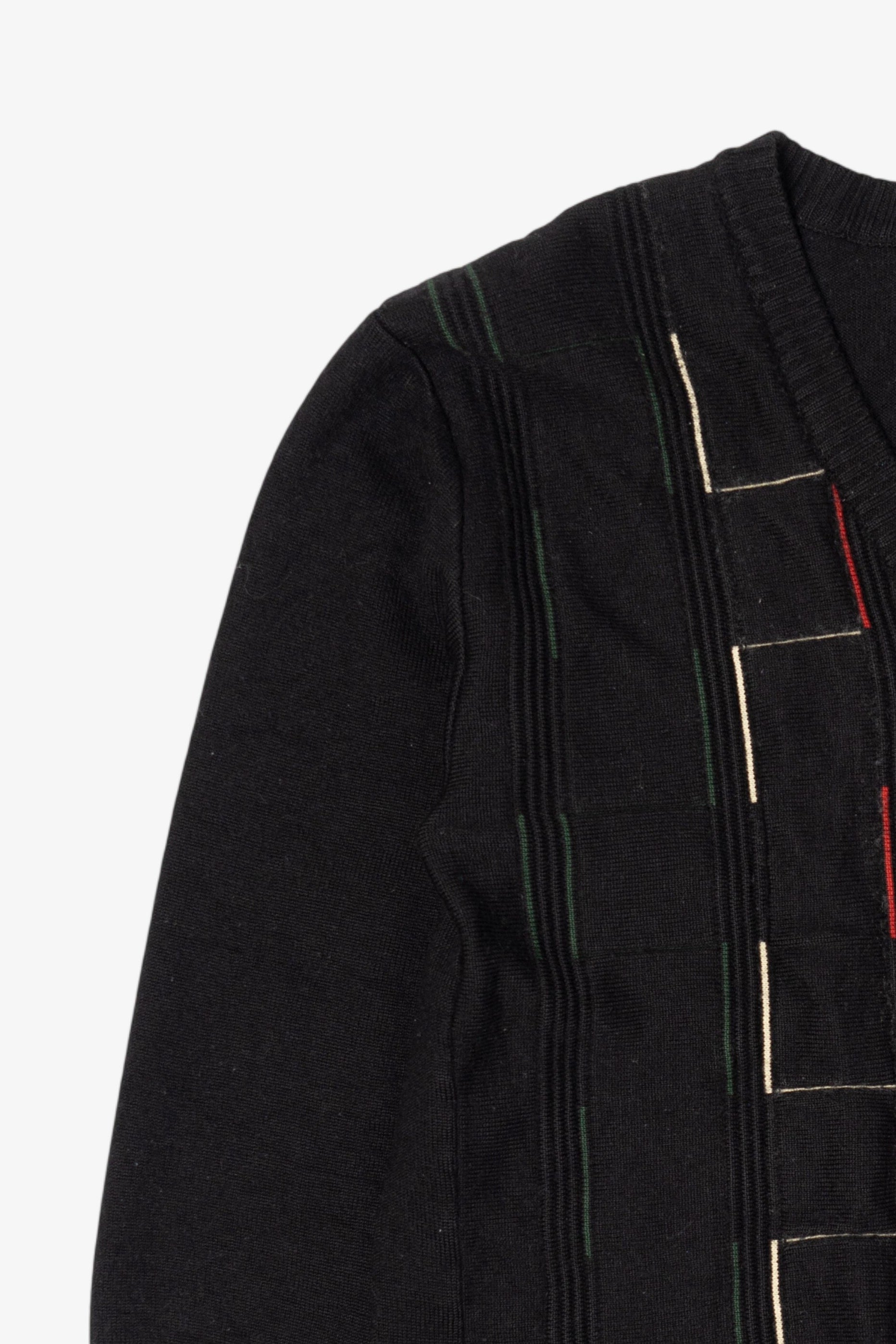 Vintage Black Woolmark Blend Cardigan Sweater (1980s)