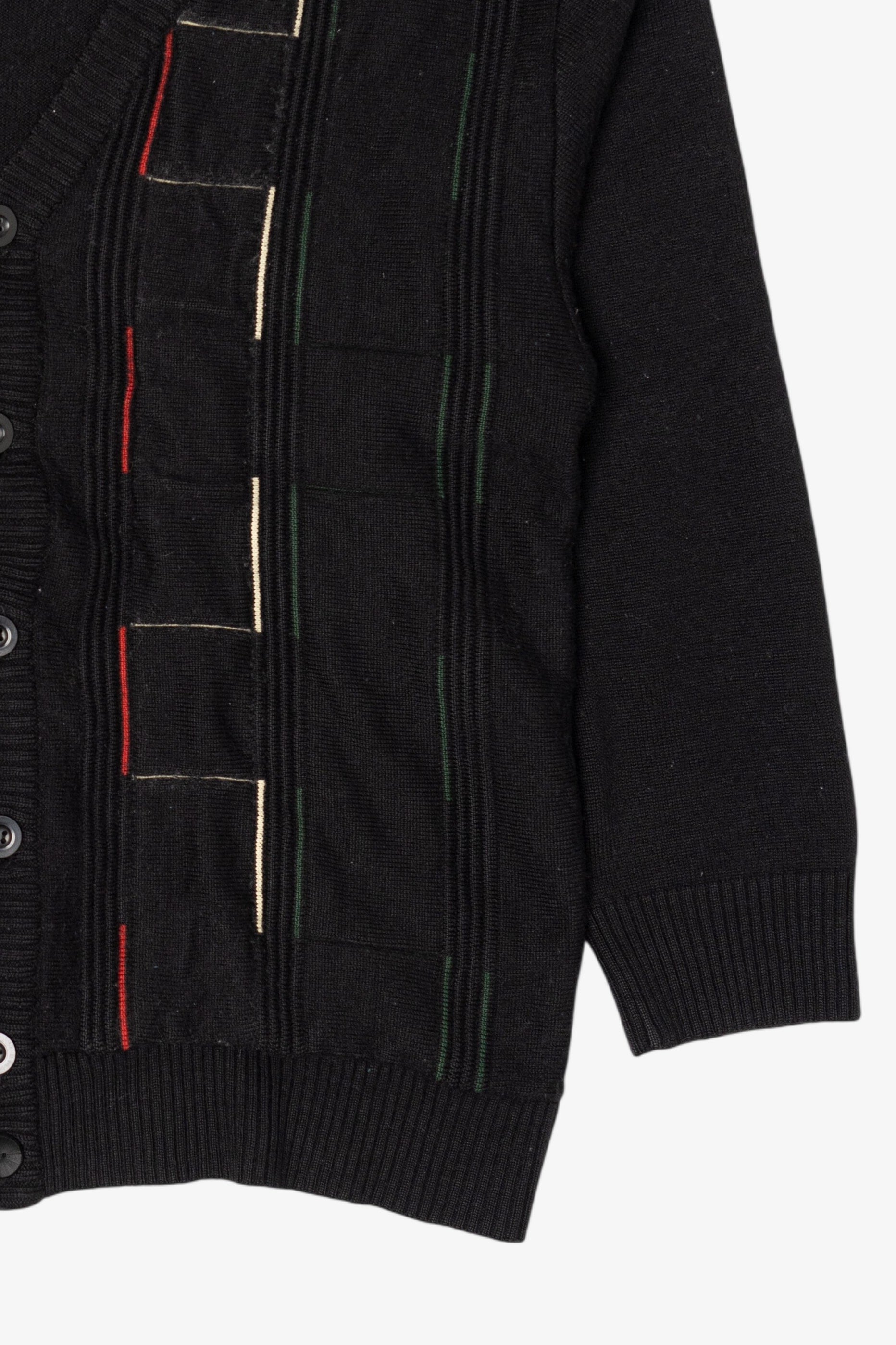 Vintage Black Woolmark Blend Cardigan Sweater (1980s)