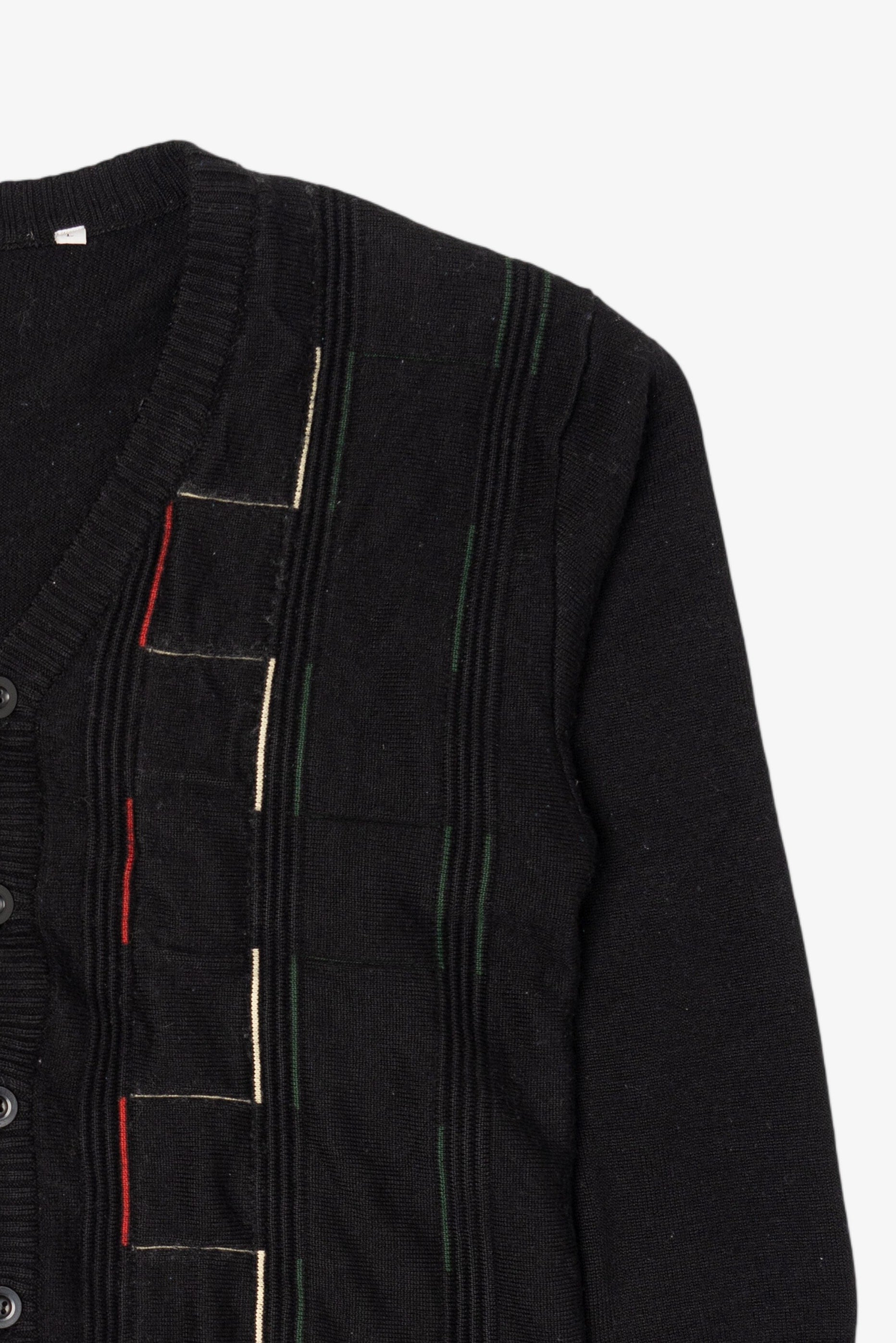 Vintage Black Woolmark Blend Cardigan Sweater (1980s)