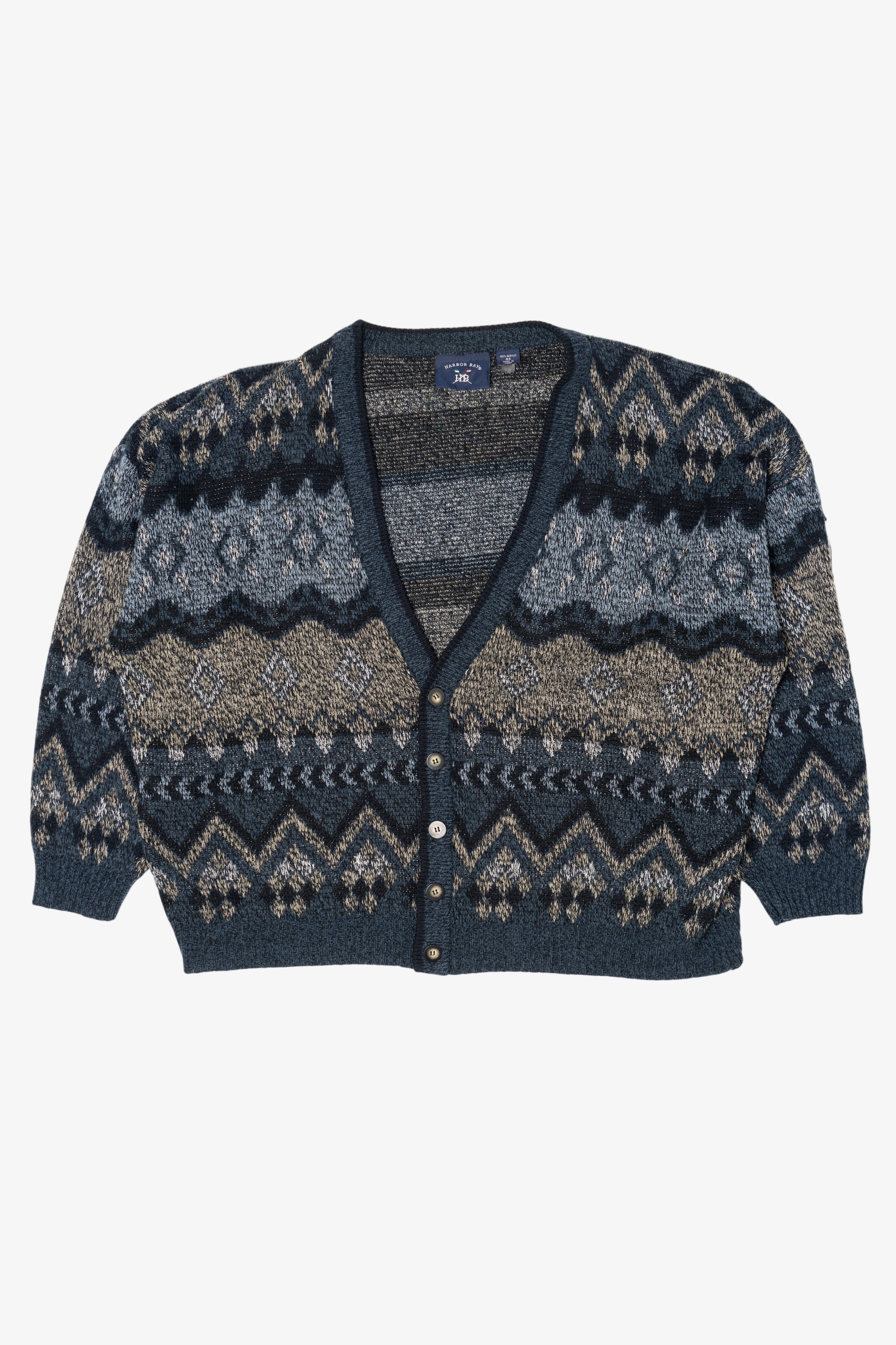Vintage Blue Harbor Bay Cardigan Sweater (1990s)