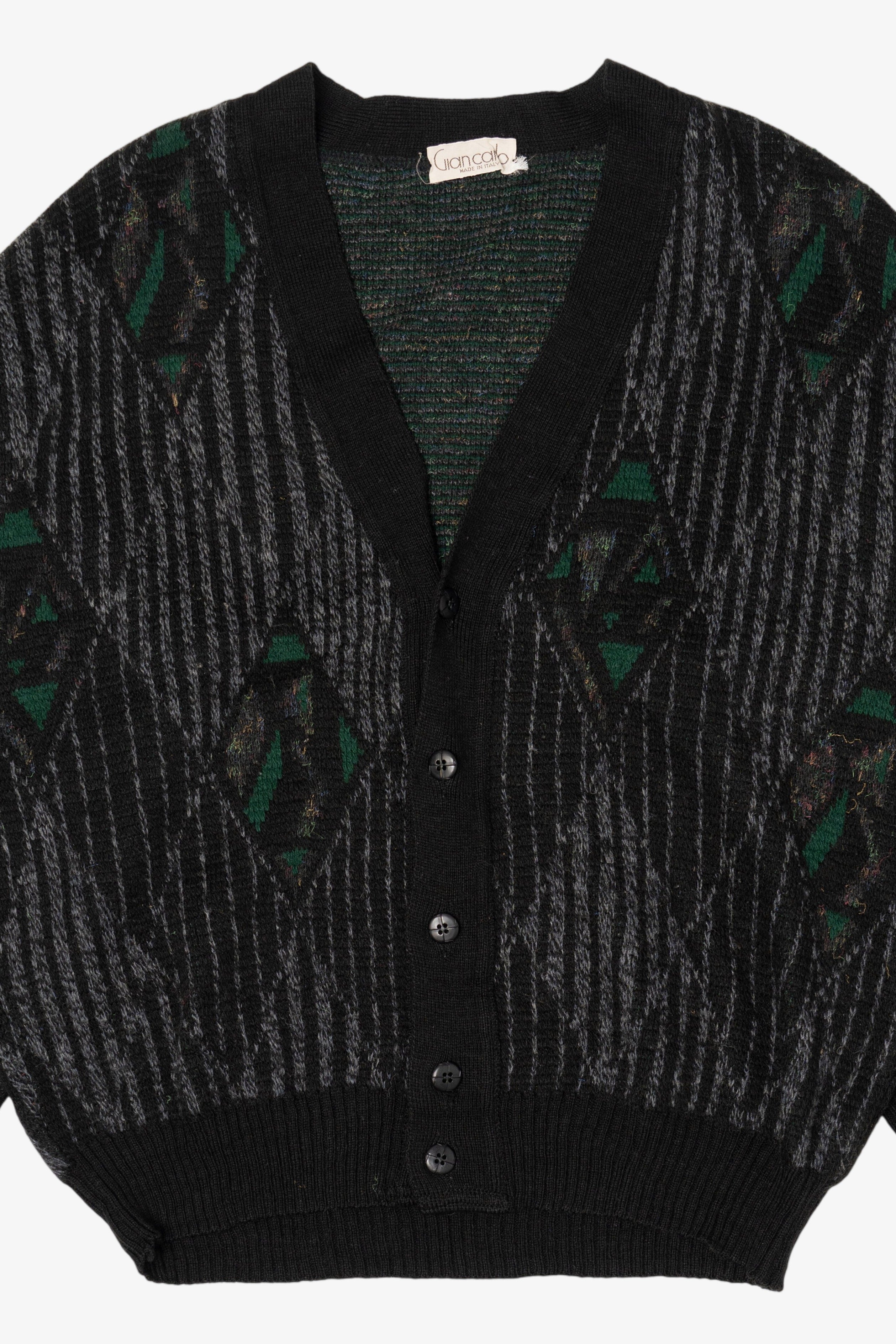 Vintage Dark Gray Giancarlo Cardigan Sweater (1980s)