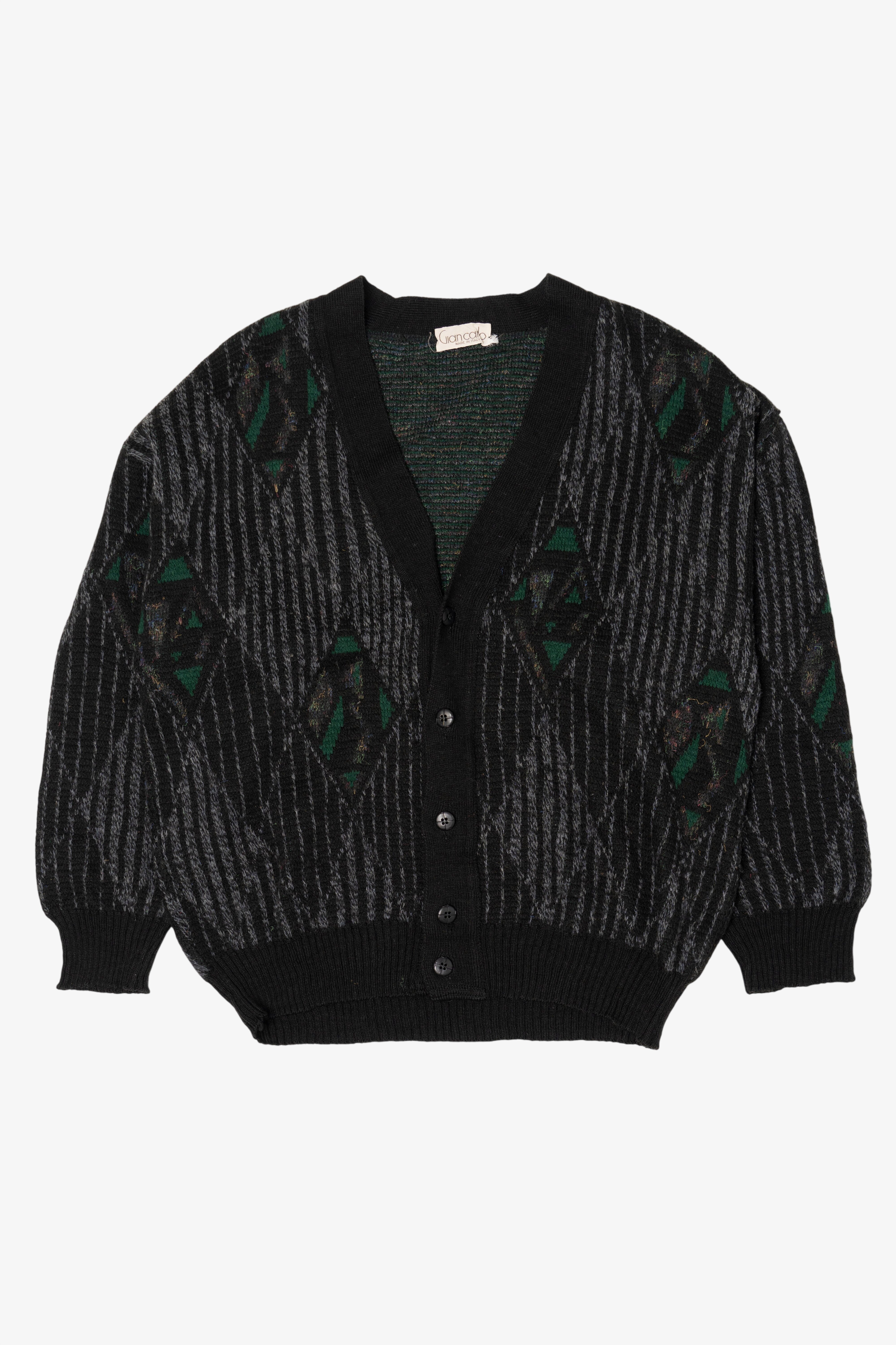 Vintage Dark Gray Giancarlo Cardigan Sweater (1980s)