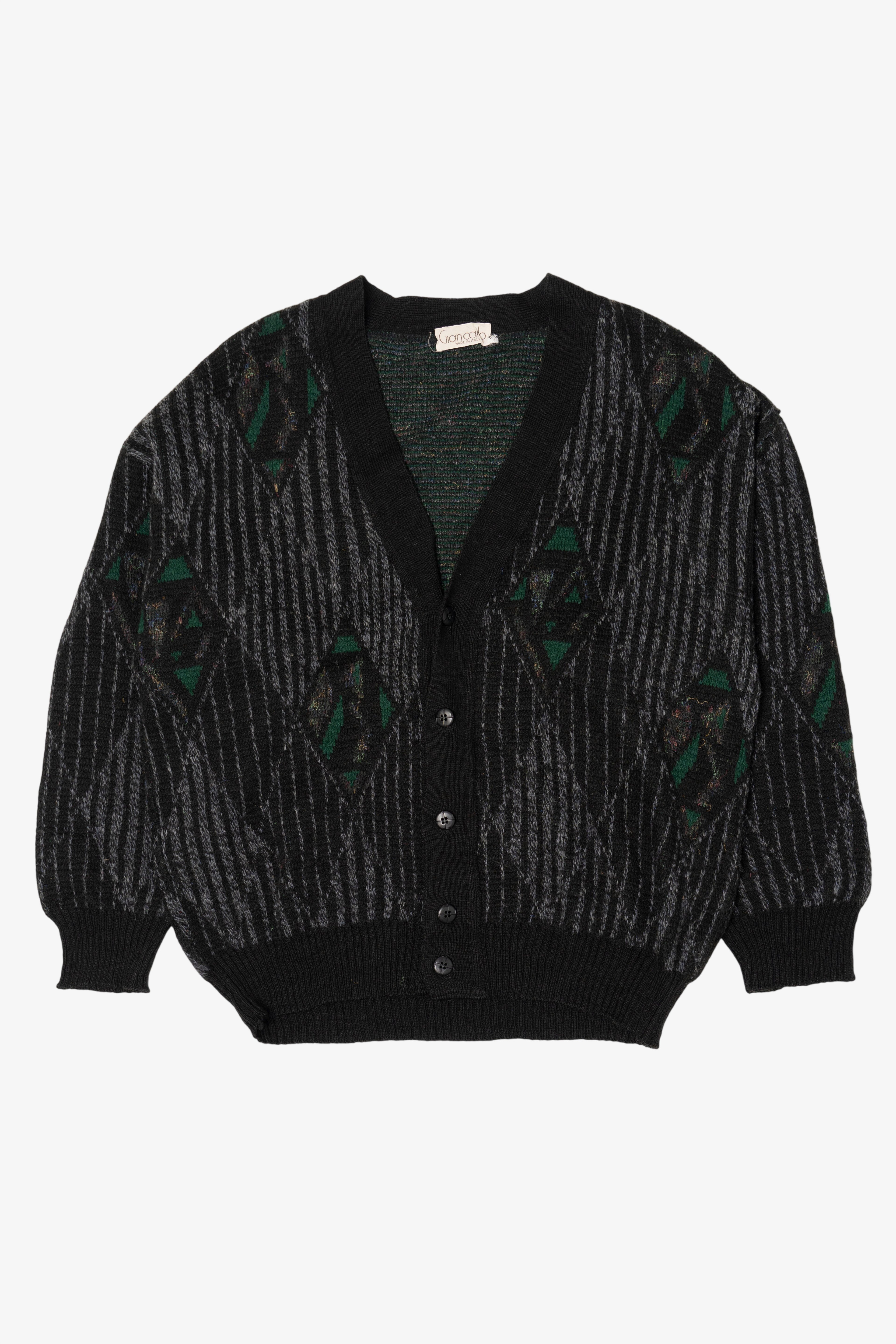 Vintage Dark Gray Giancarlo Cardigan Sweater (1980s)