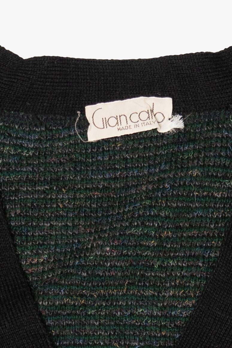 Vintage Dark Gray Giancarlo Cardigan Sweater (1980s)
