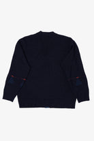 Vintage Dark Blue Cardigan Sweater (1980s)