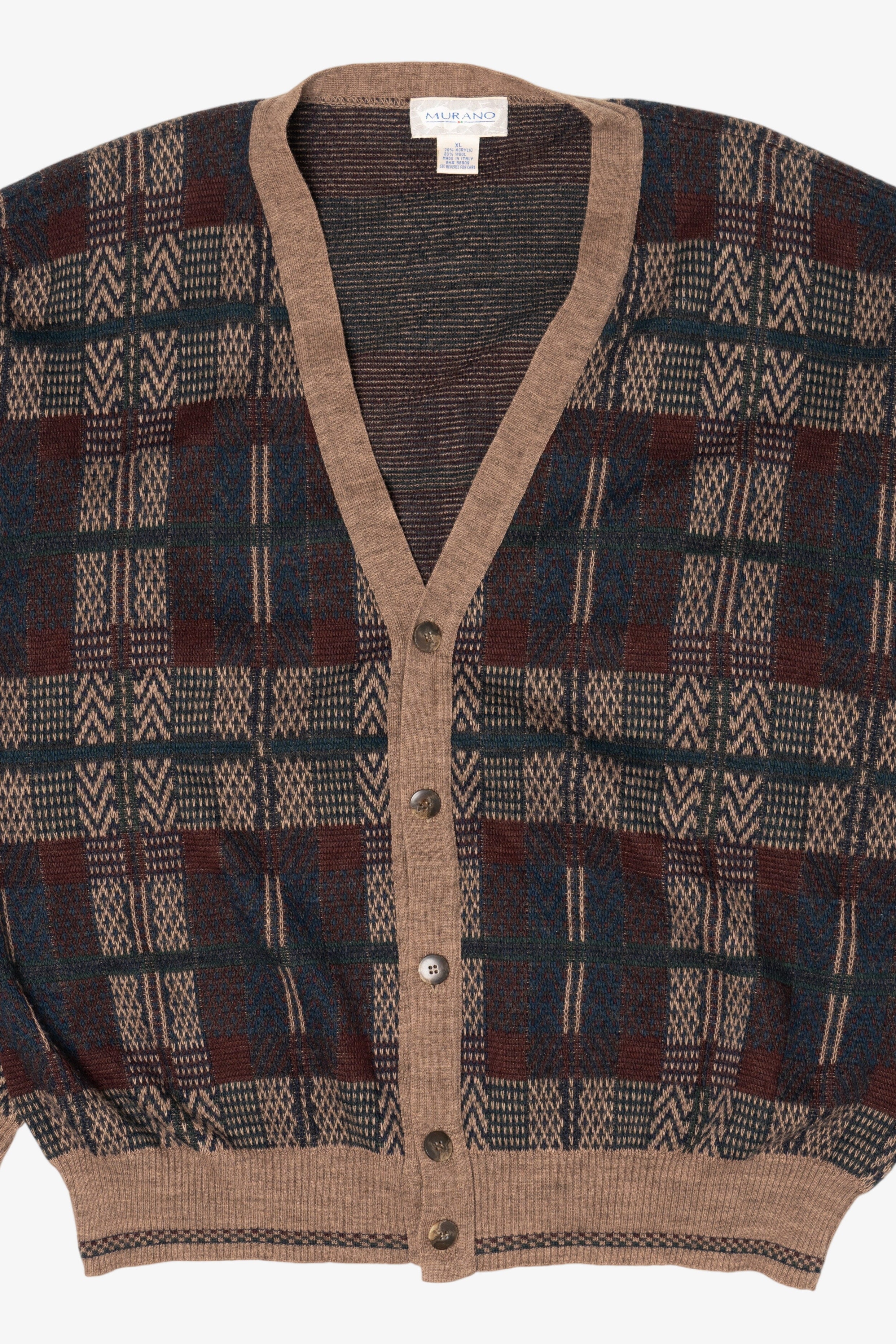 Vintage Brown Murano Cardigan Sweater (1980s)