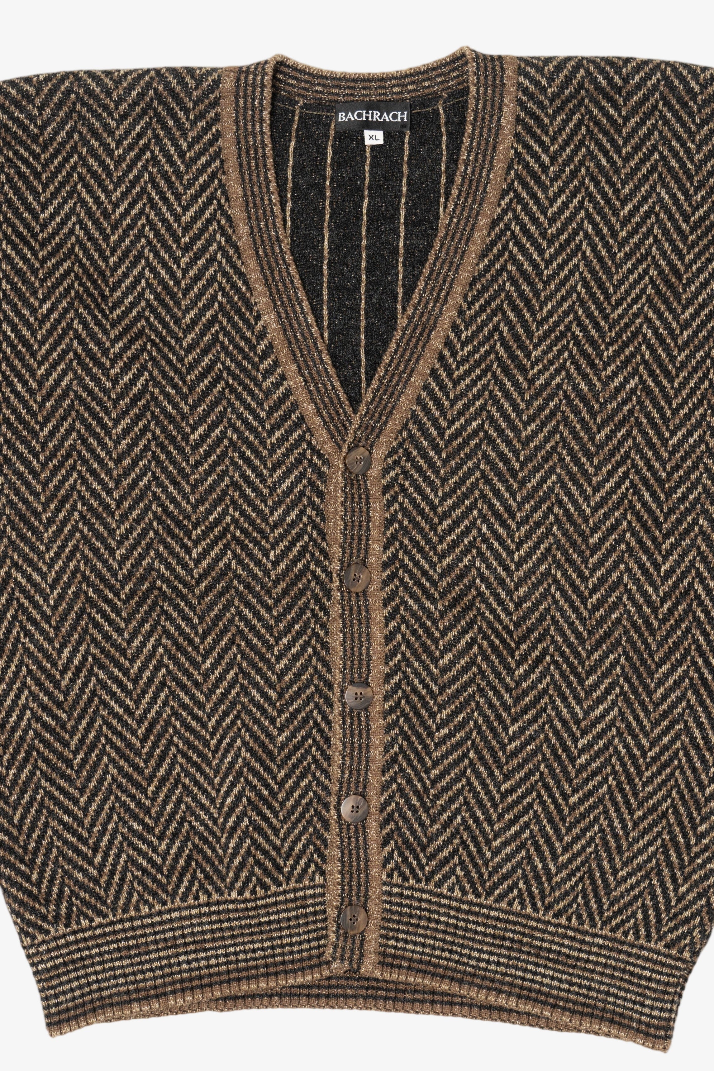 Vintage Brown Bachrach Union Made Cardigan Sweater (1980s)