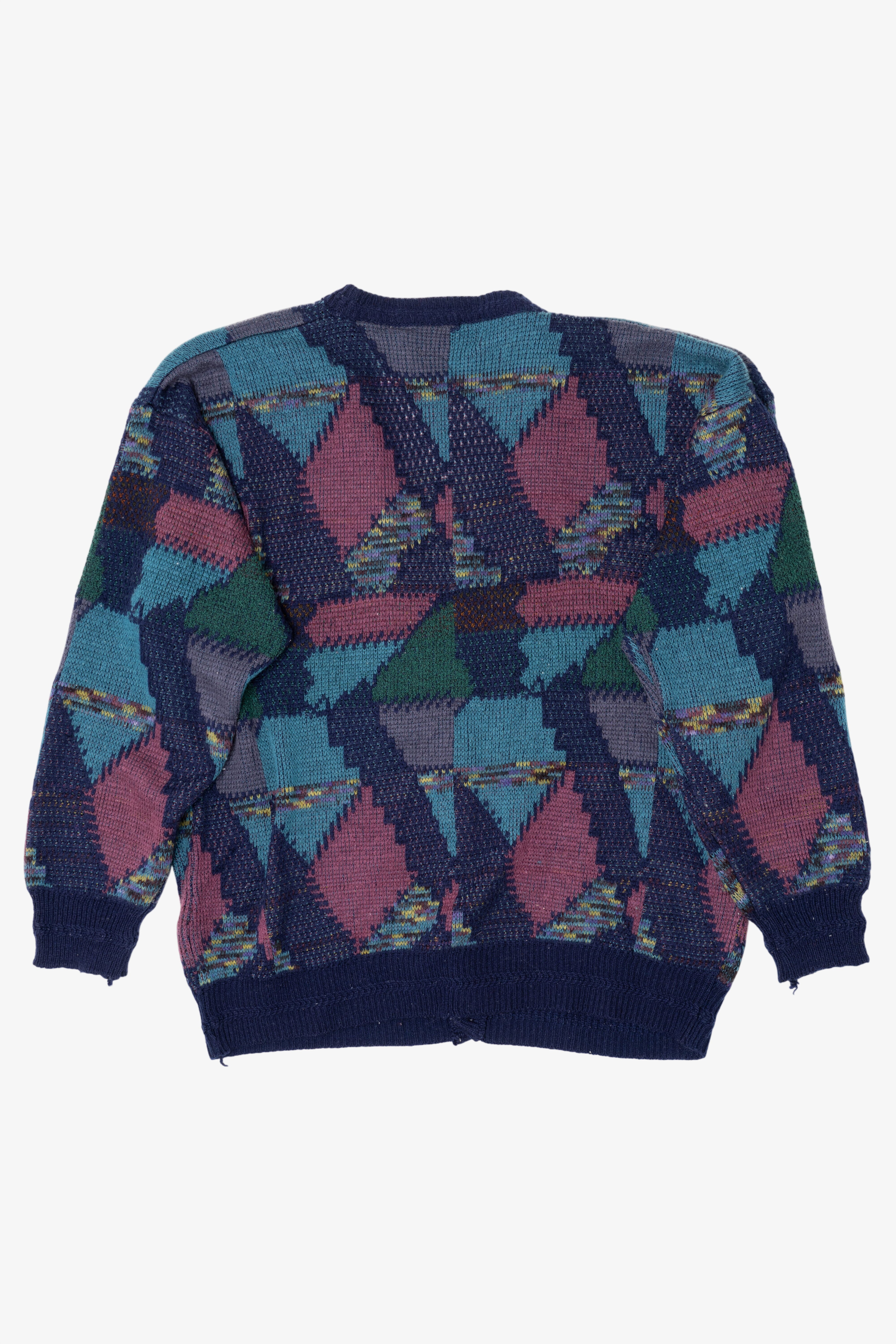 Vintage Blue City Streets Cardigan Sweater (1980s)