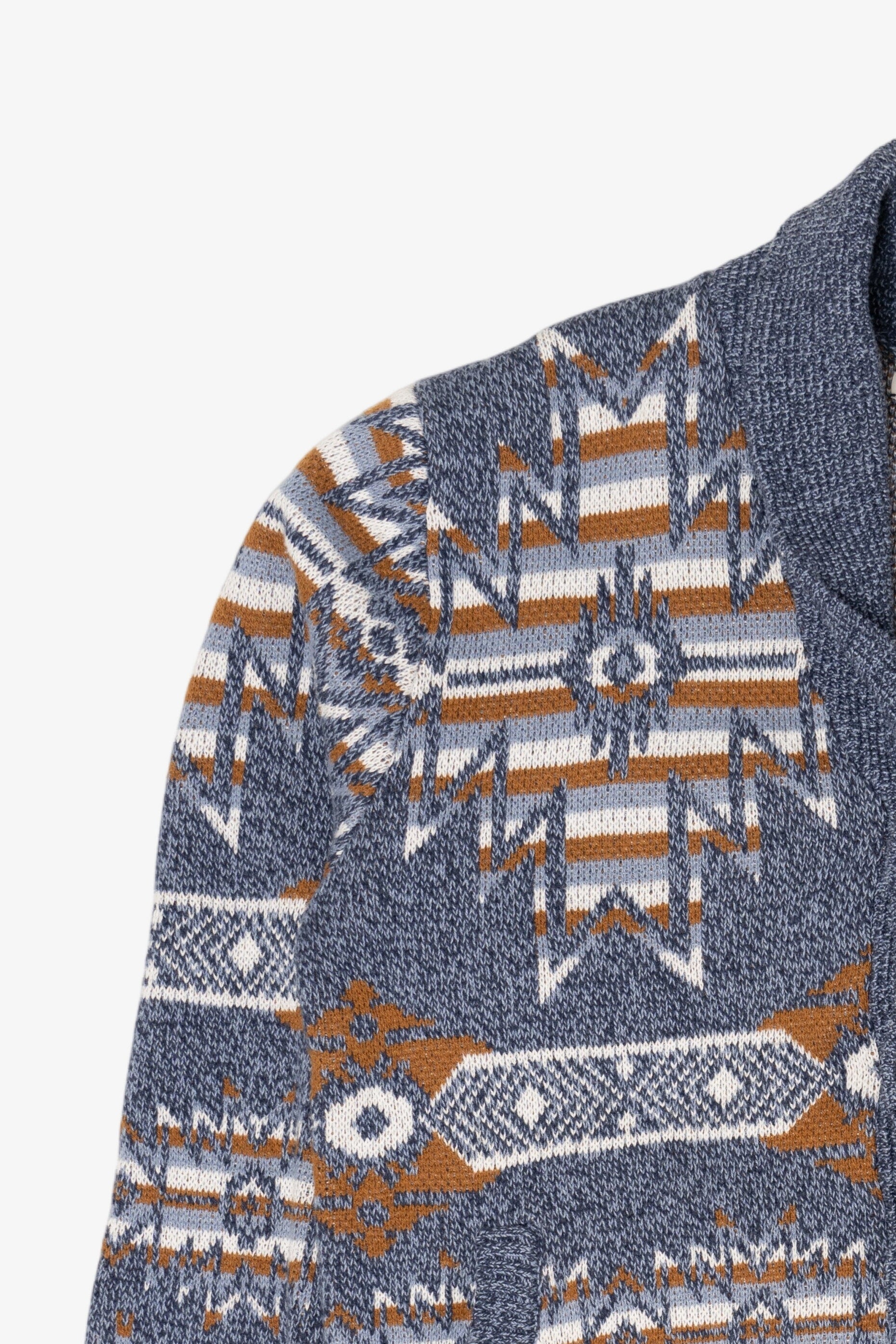 Blue Southwestern Pattern Rown Cardigan Sweater (2010s)