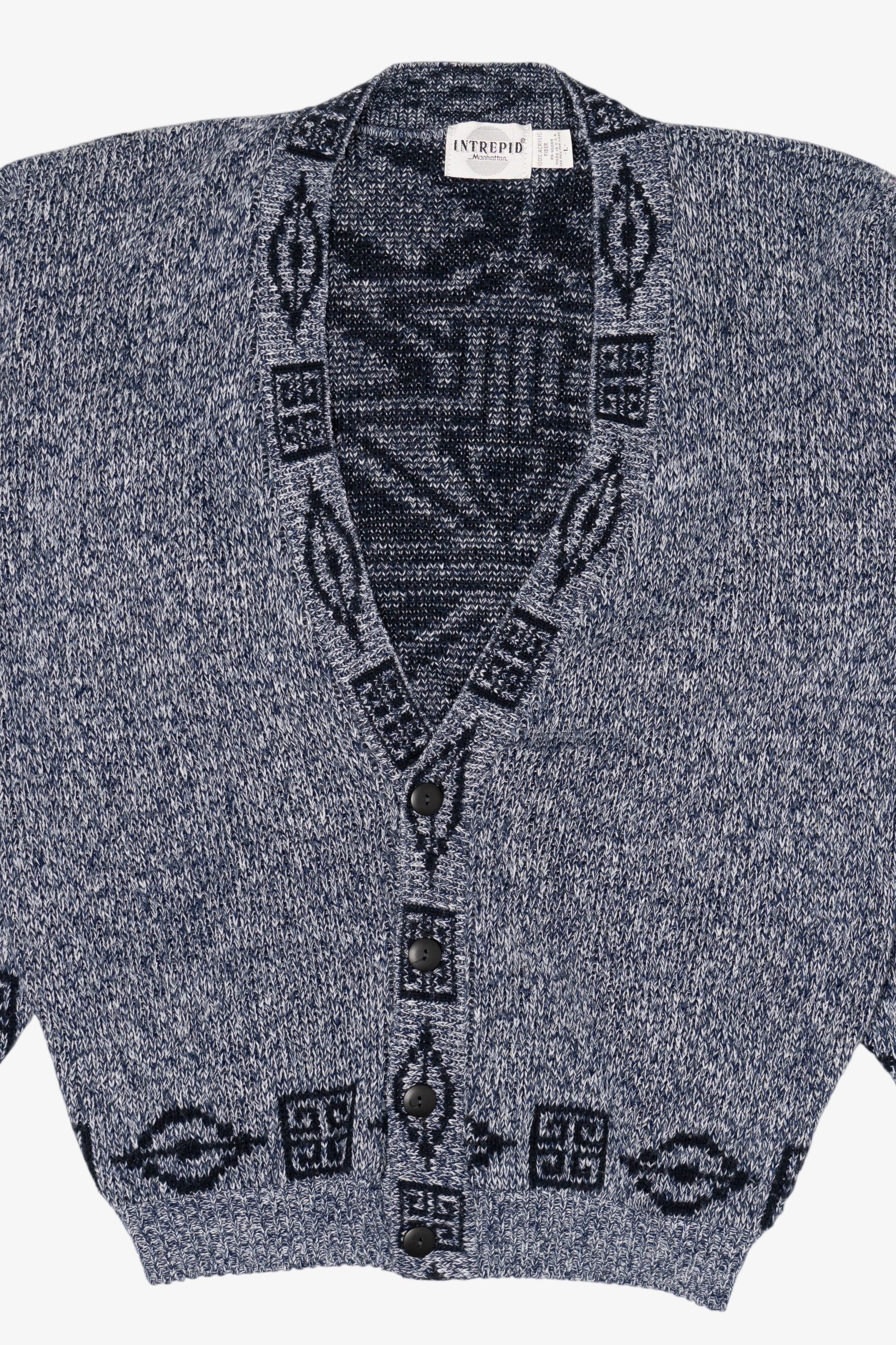 Vintage Gray Intrepid Cardigan Sweater (1980s)