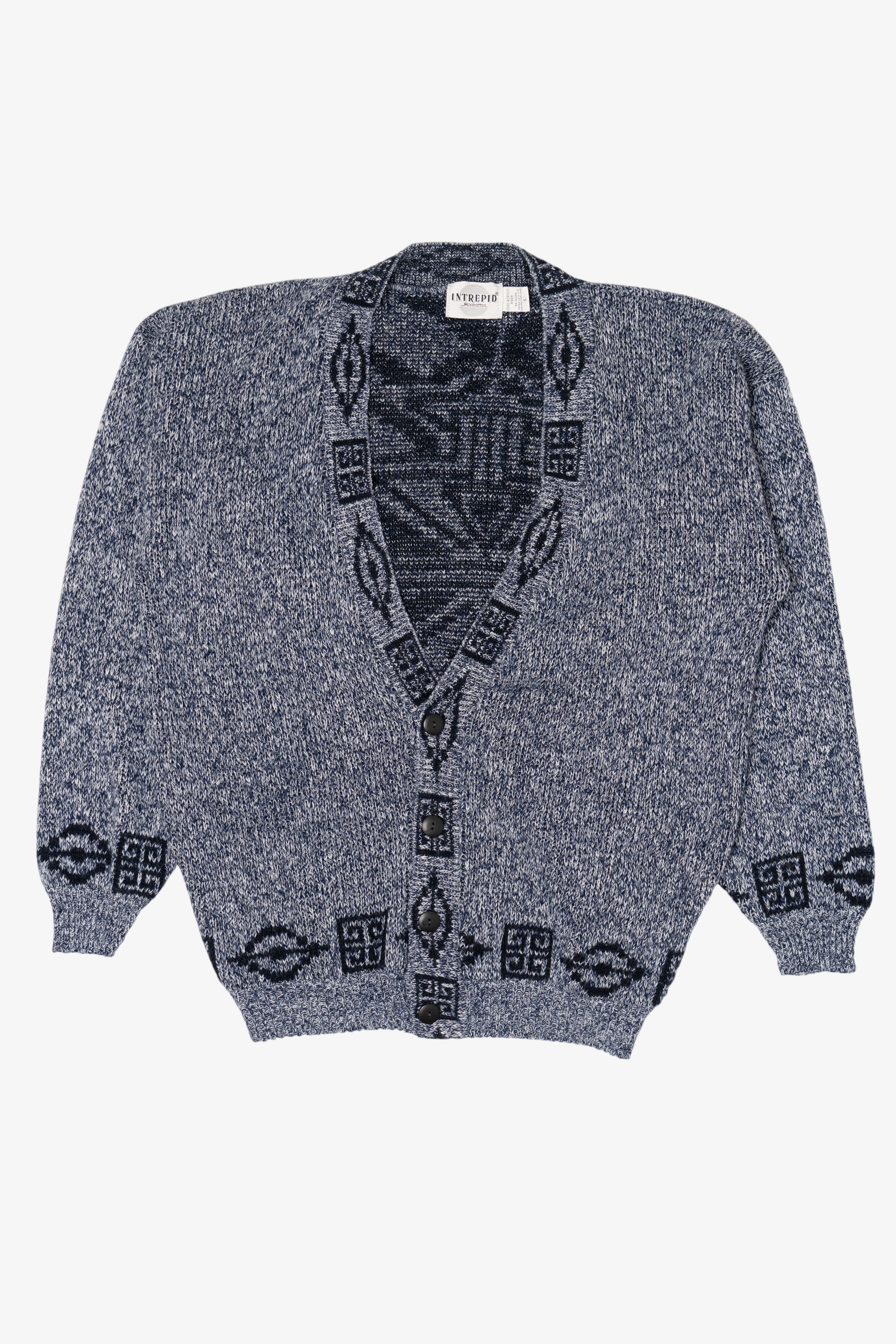 Vintage Gray Intrepid Cardigan Sweater (1980s)