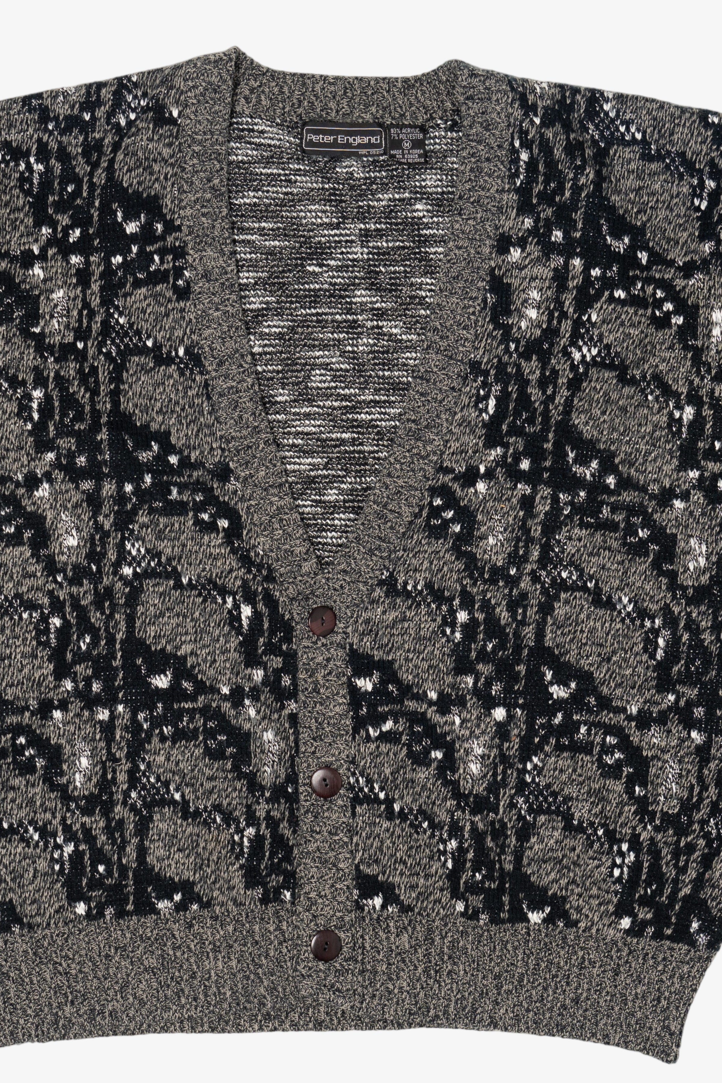 Vintage Gray Peter England Cardigan Sweater (1980s)