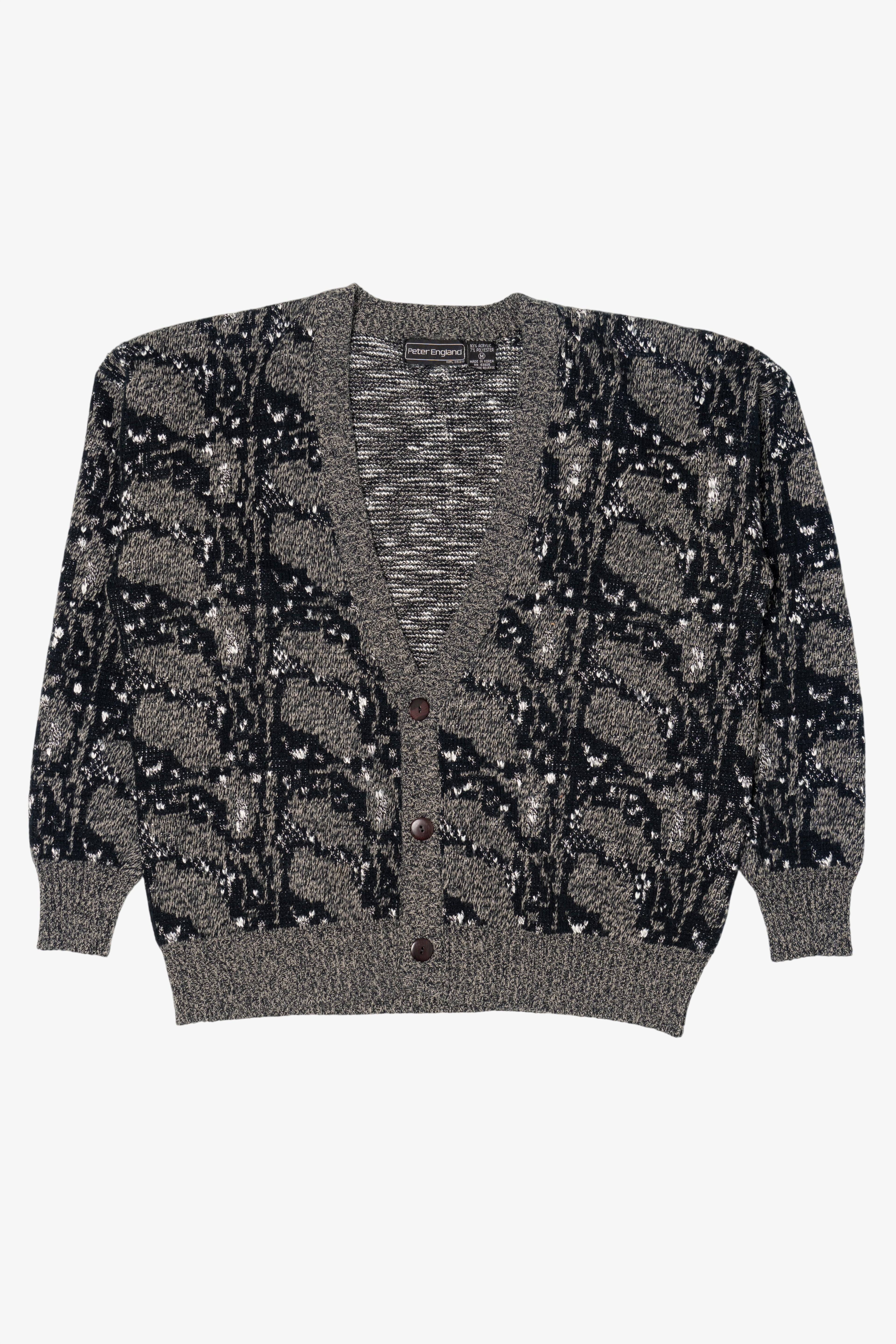 Vintage Gray Peter England Cardigan Sweater (1980s)