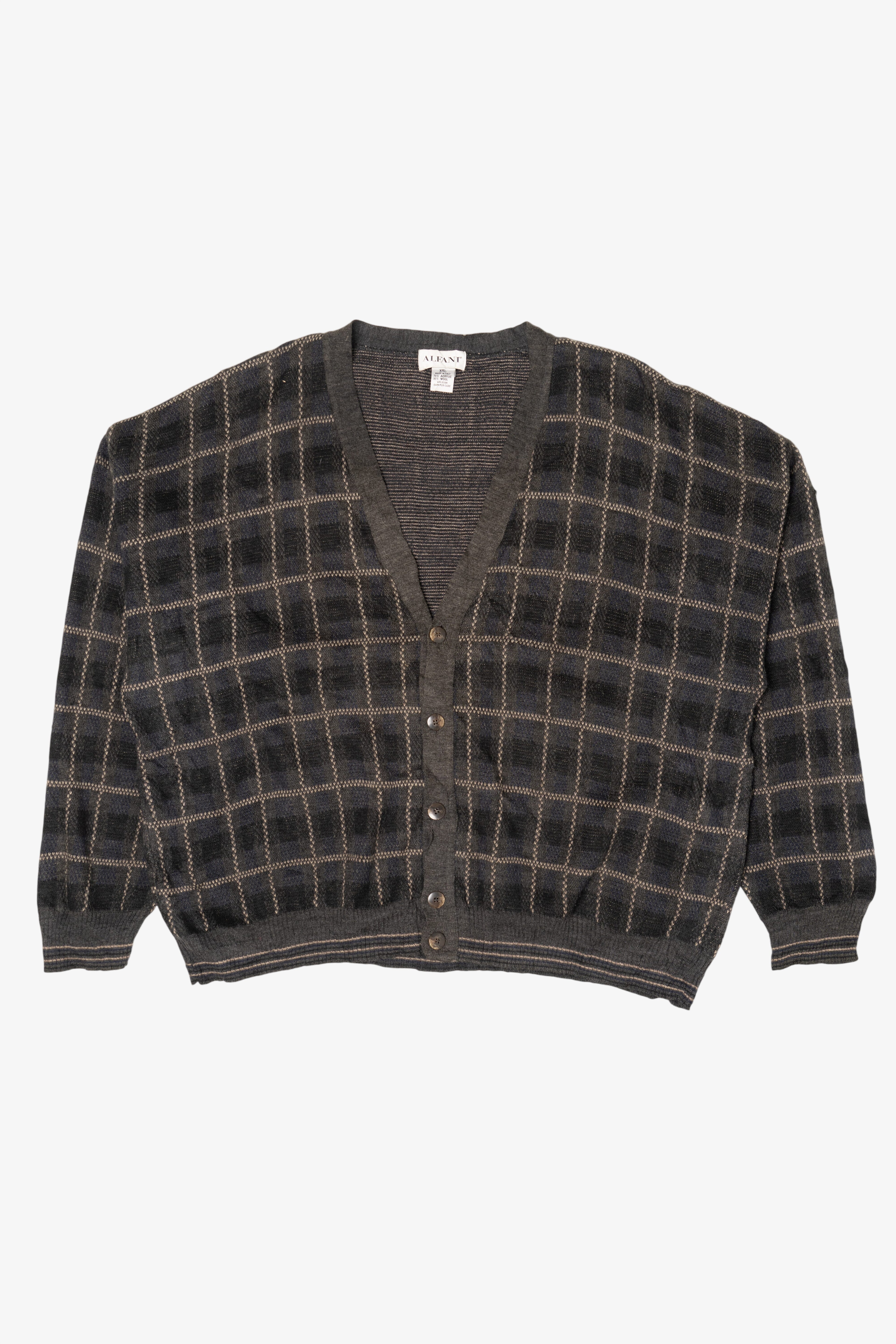 Vintage Brown Alfant Cardigan Sweater (1980s)