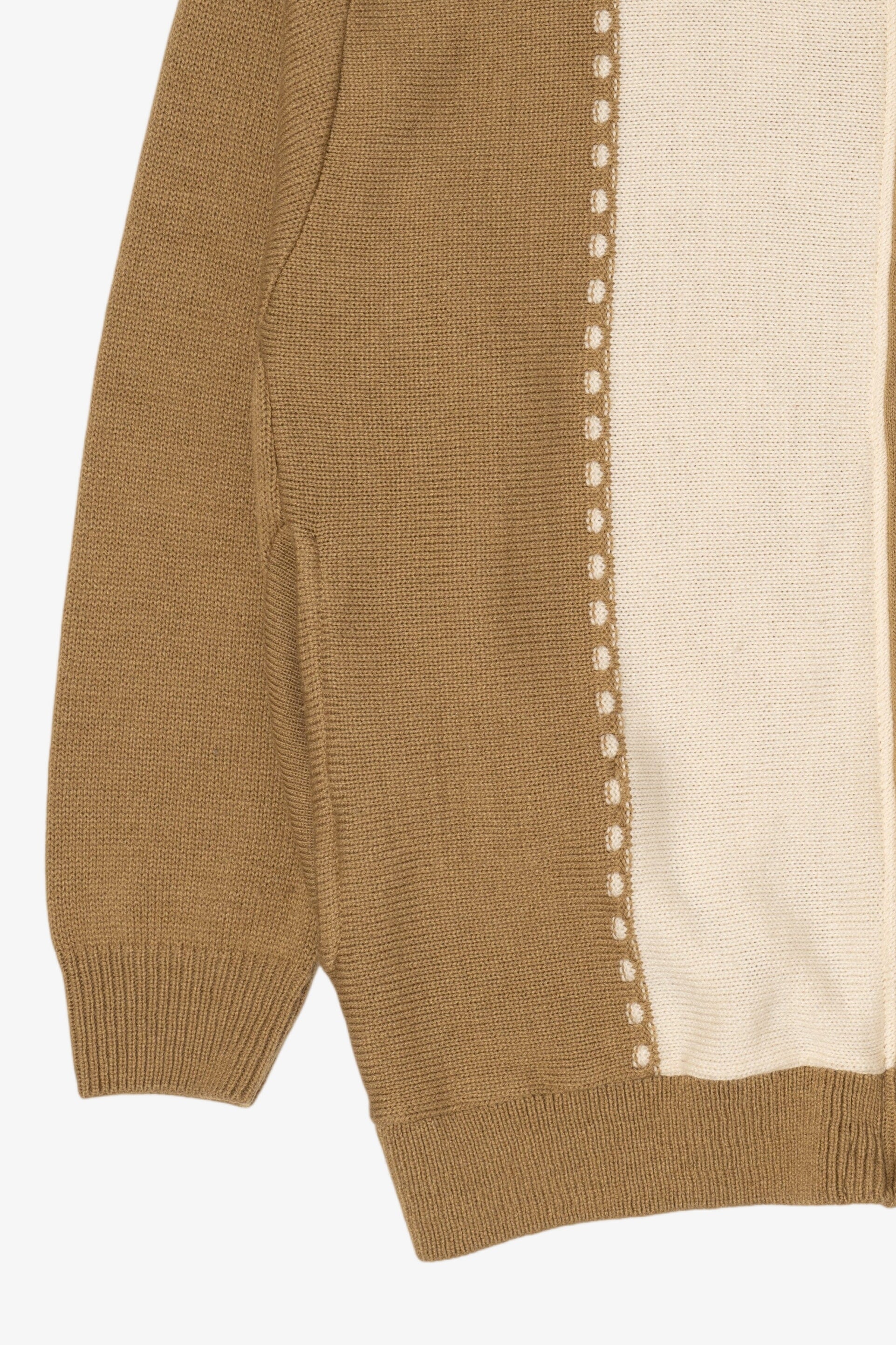 Vintage Beige John Blair Zip Up Sweater (1990s)