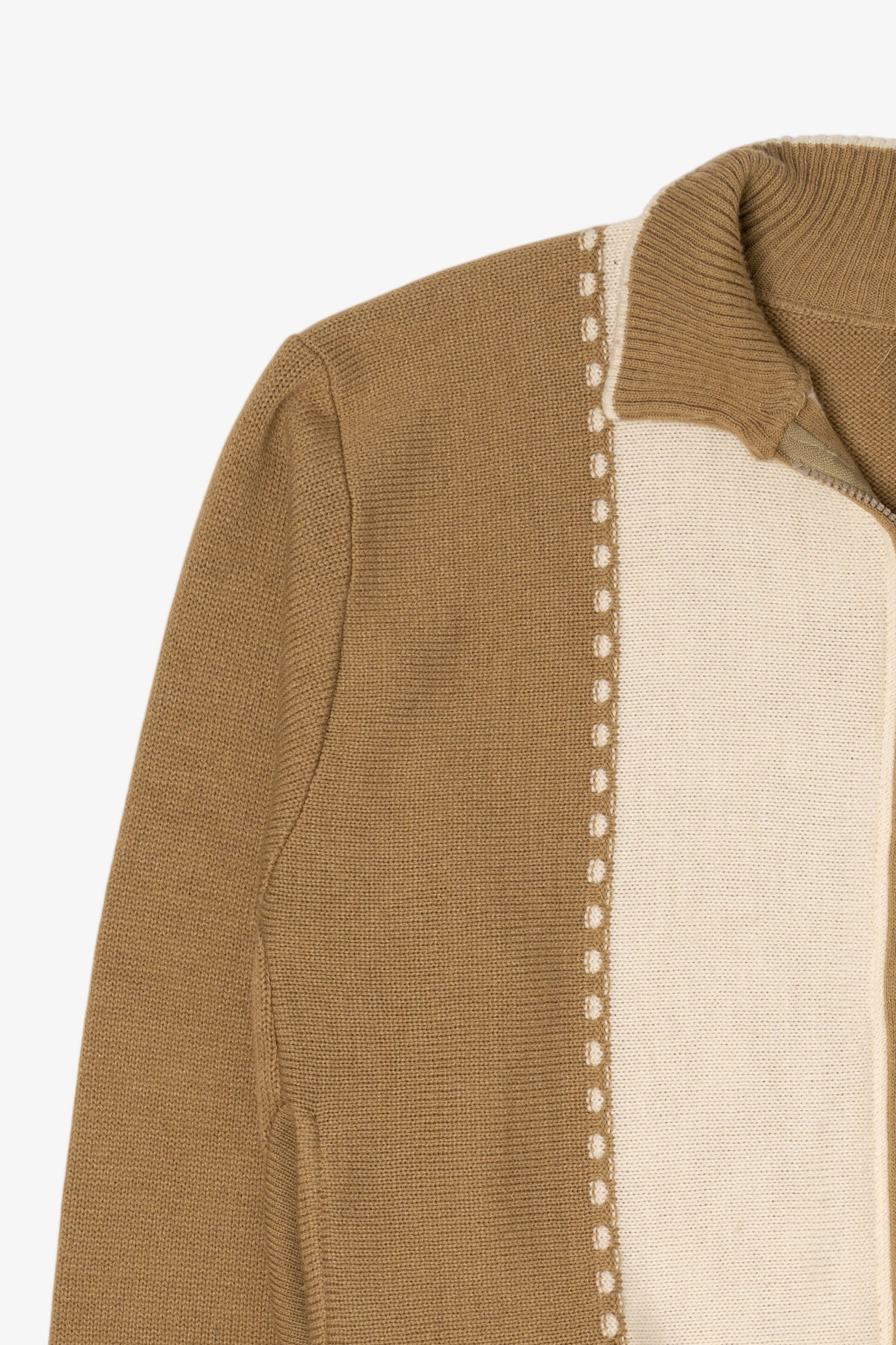 Vintage Beige John Blair Zip Up Sweater (1990s)