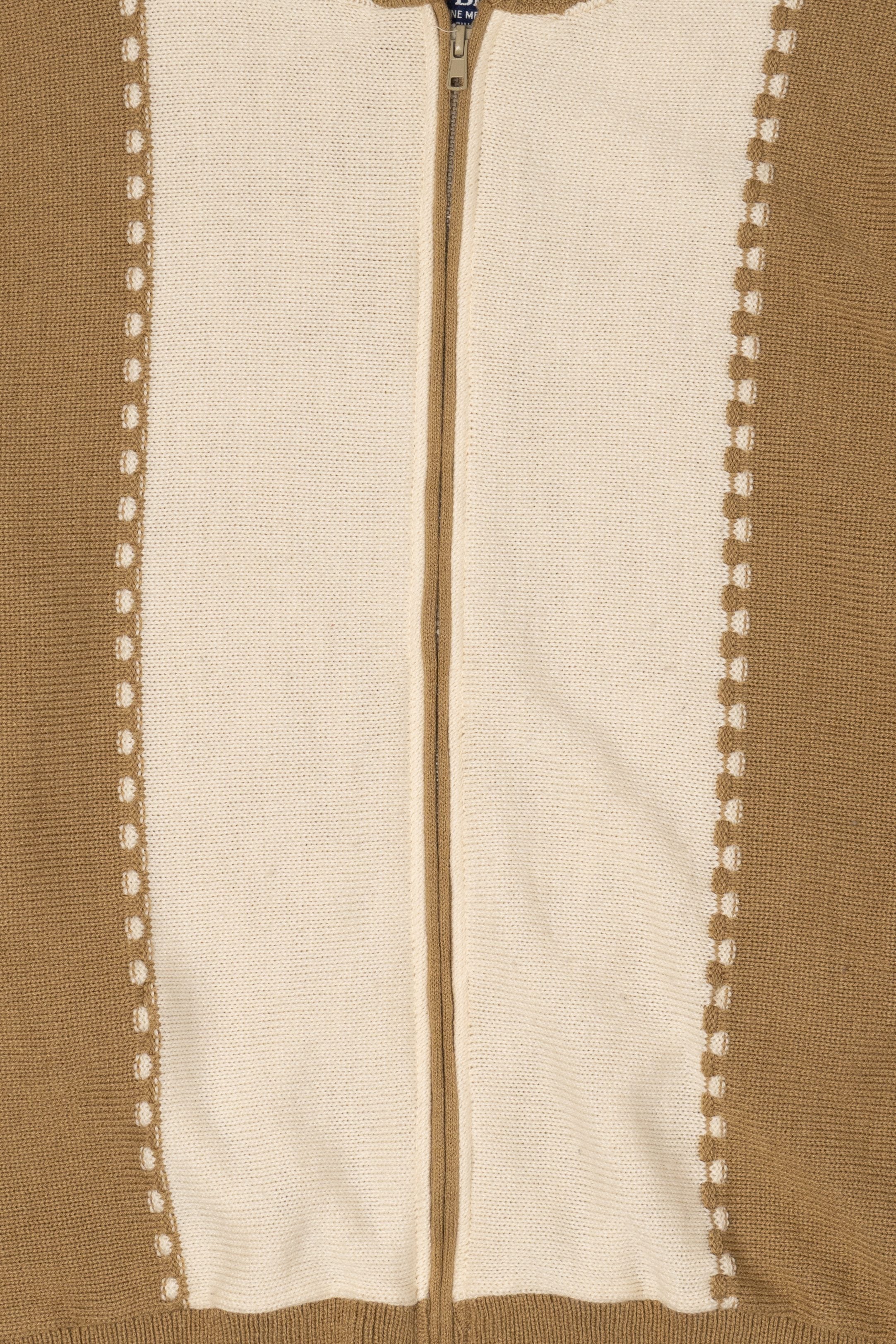 Vintage Beige John Blair Zip Up Sweater (1990s)