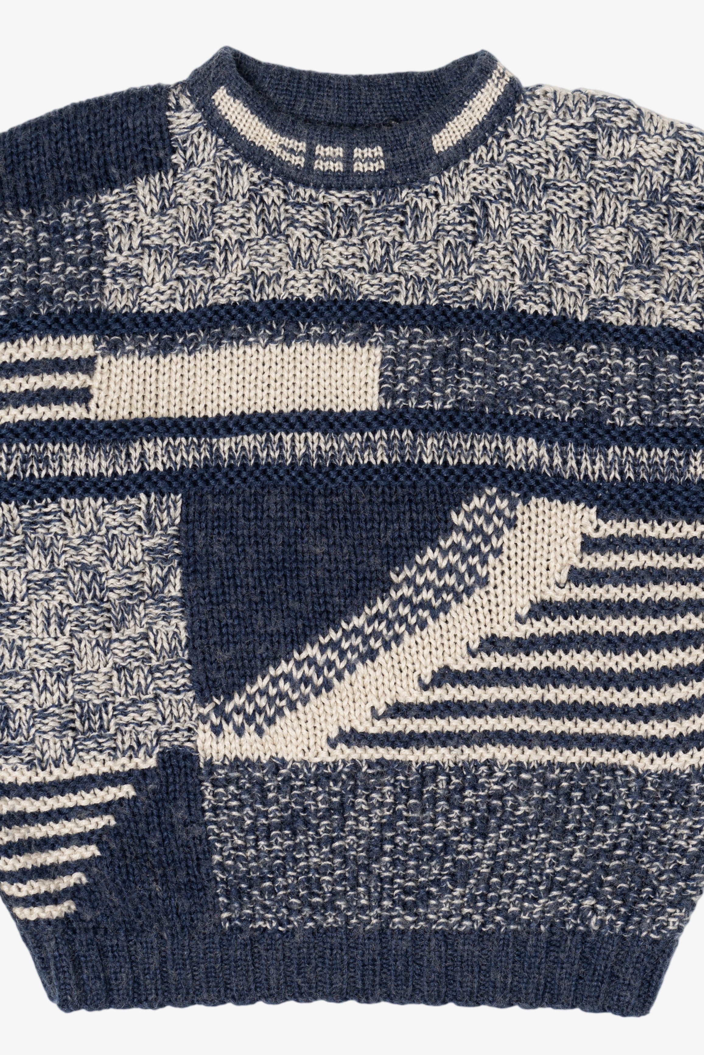 Vintage Blue Street Scenes Pullover Sweater (1980s)