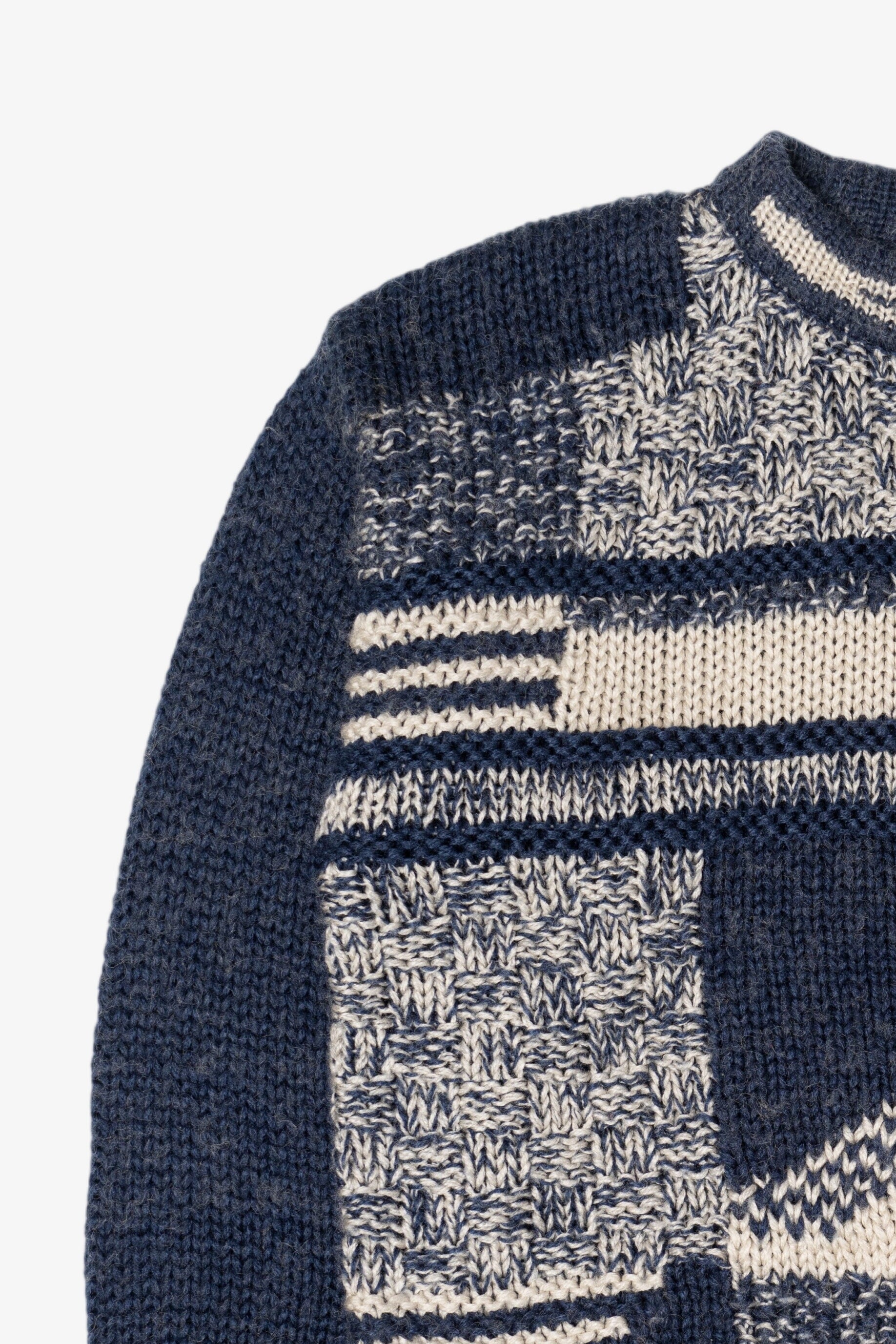 Vintage Blue Street Scenes Pullover Sweater (1980s)