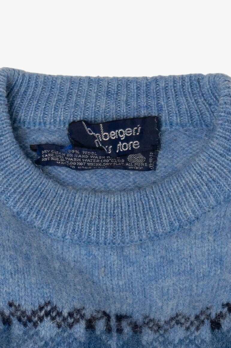 Vintage Blue Bamburgers Fair Isle Sweater (1990s)
