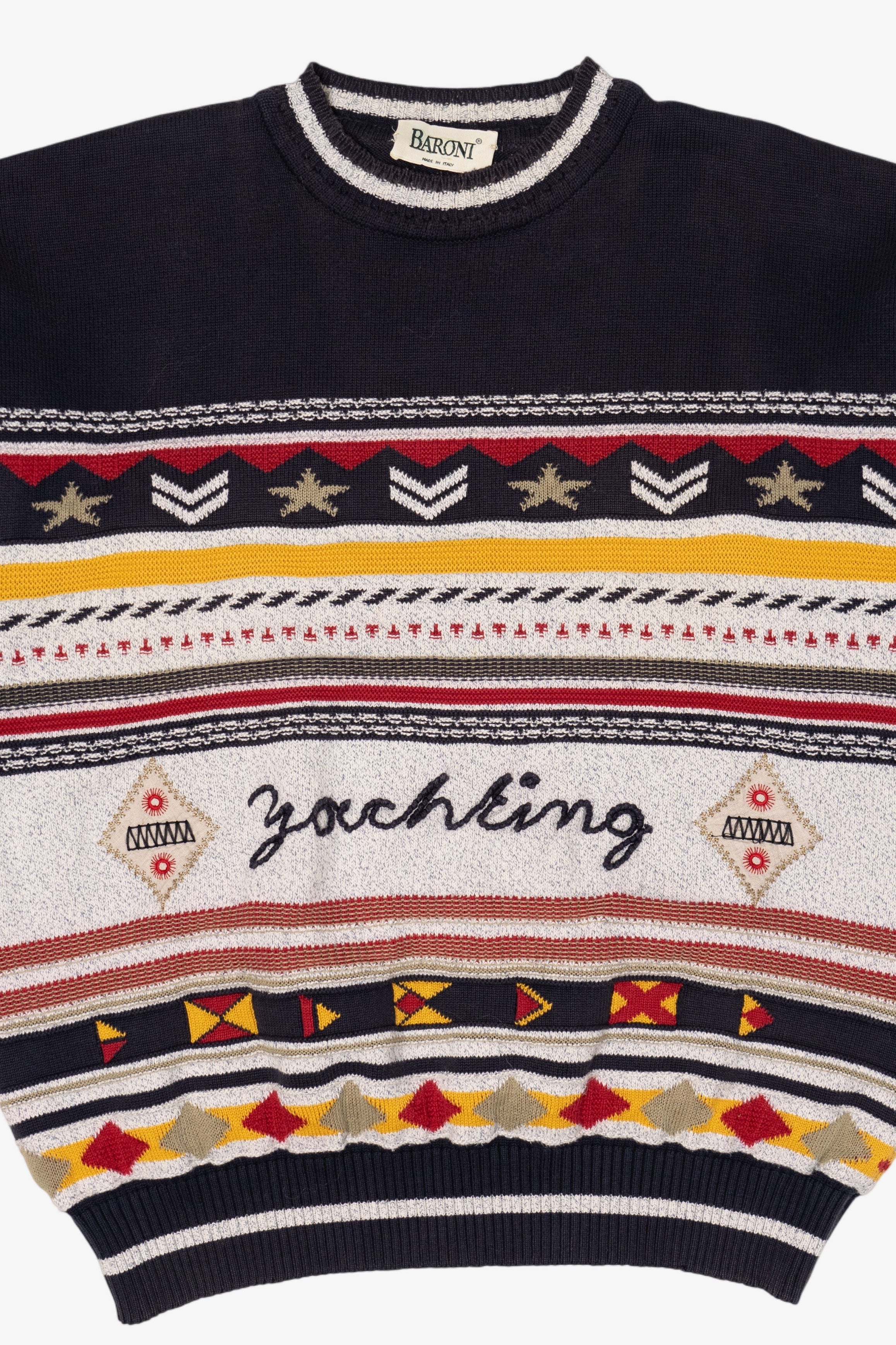 Vintage Baroni "Yacting" Embroidered" Sweater (1980s)