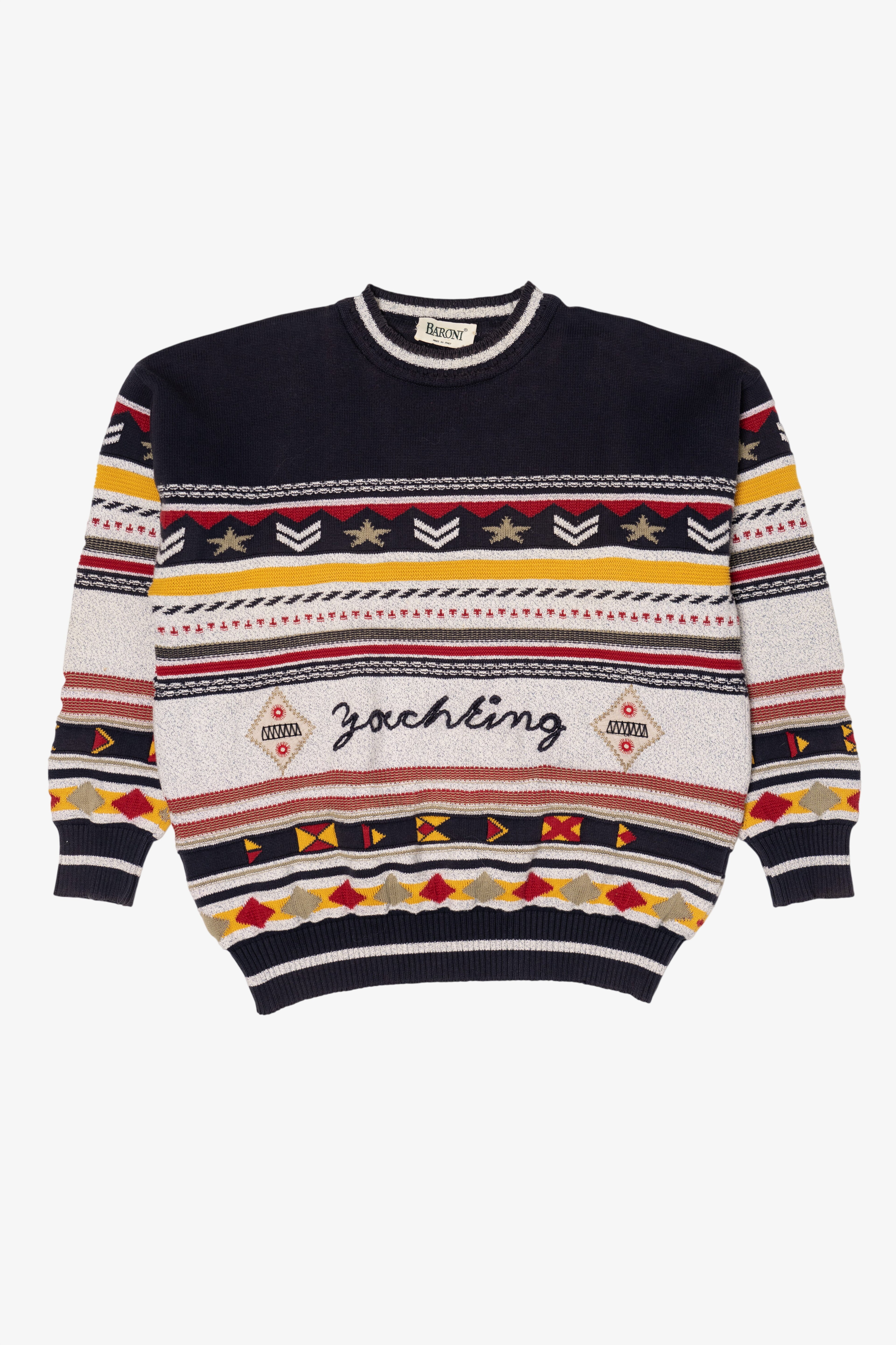 Vintage Baroni "Yacting" Embroidered" Sweater (1980s)