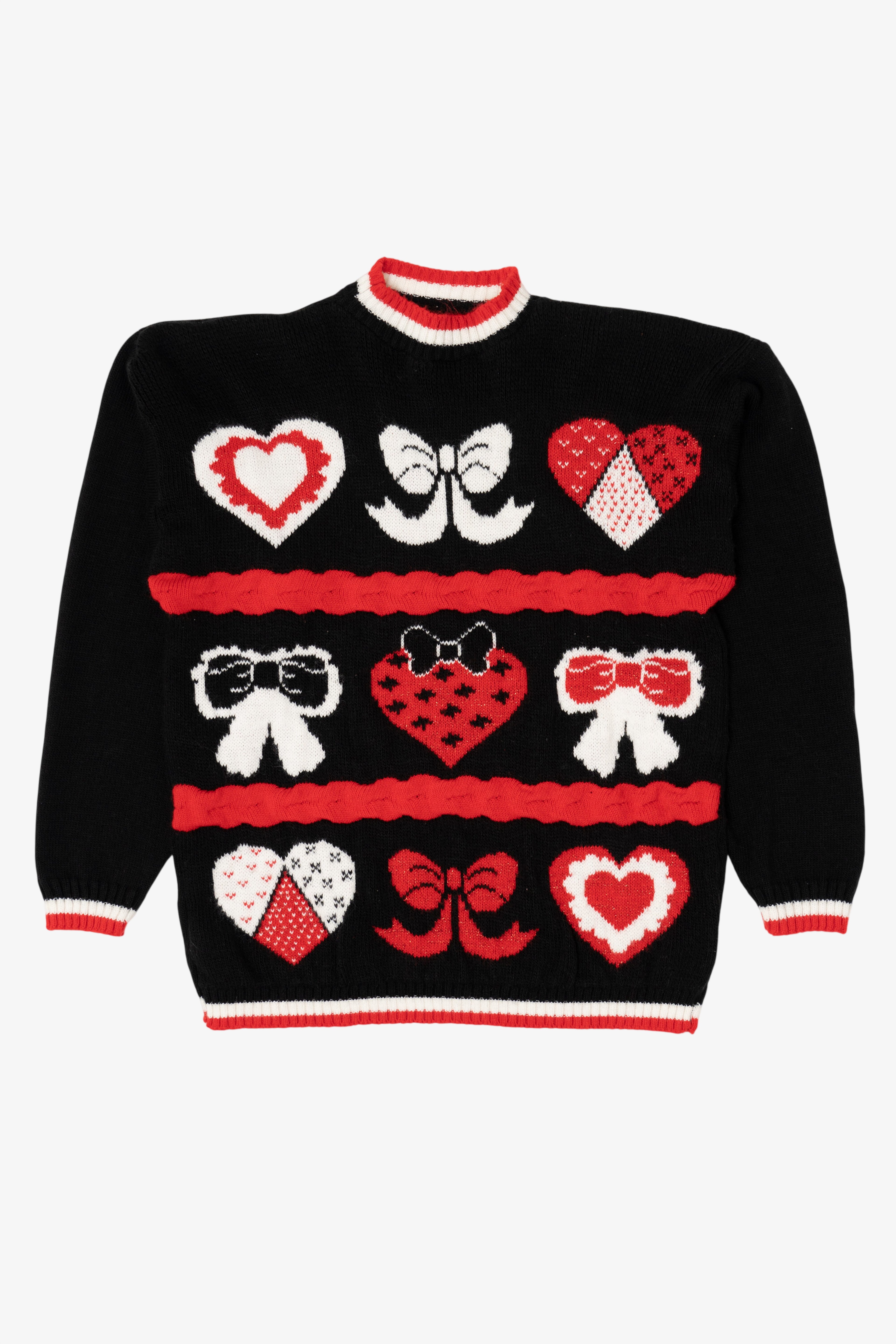 Vintage Valentines Hearts And Bows Sweater (1990s)