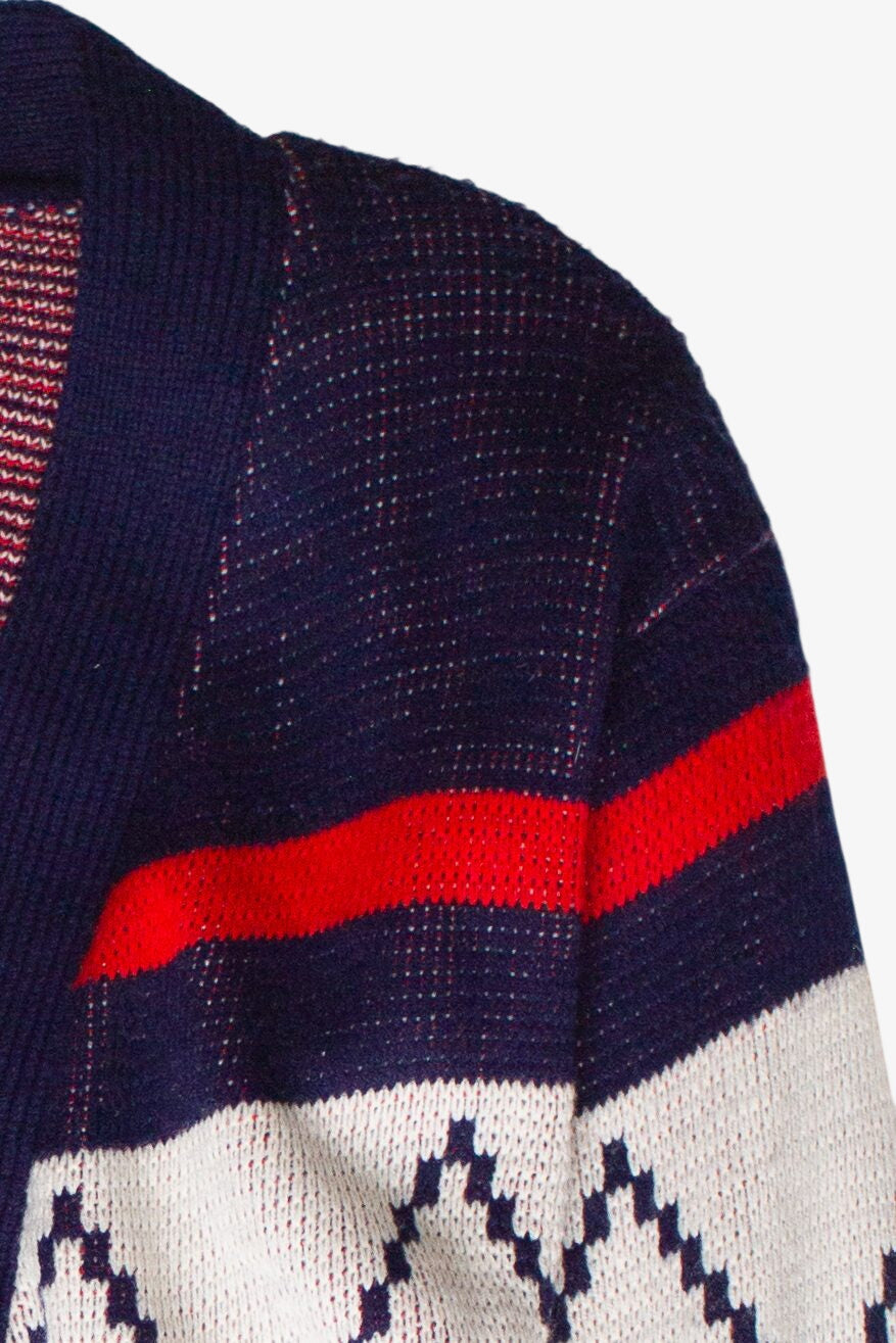 Vintage Tie Front Bell Sleeve Striped Cardigan Sweater (1980s)