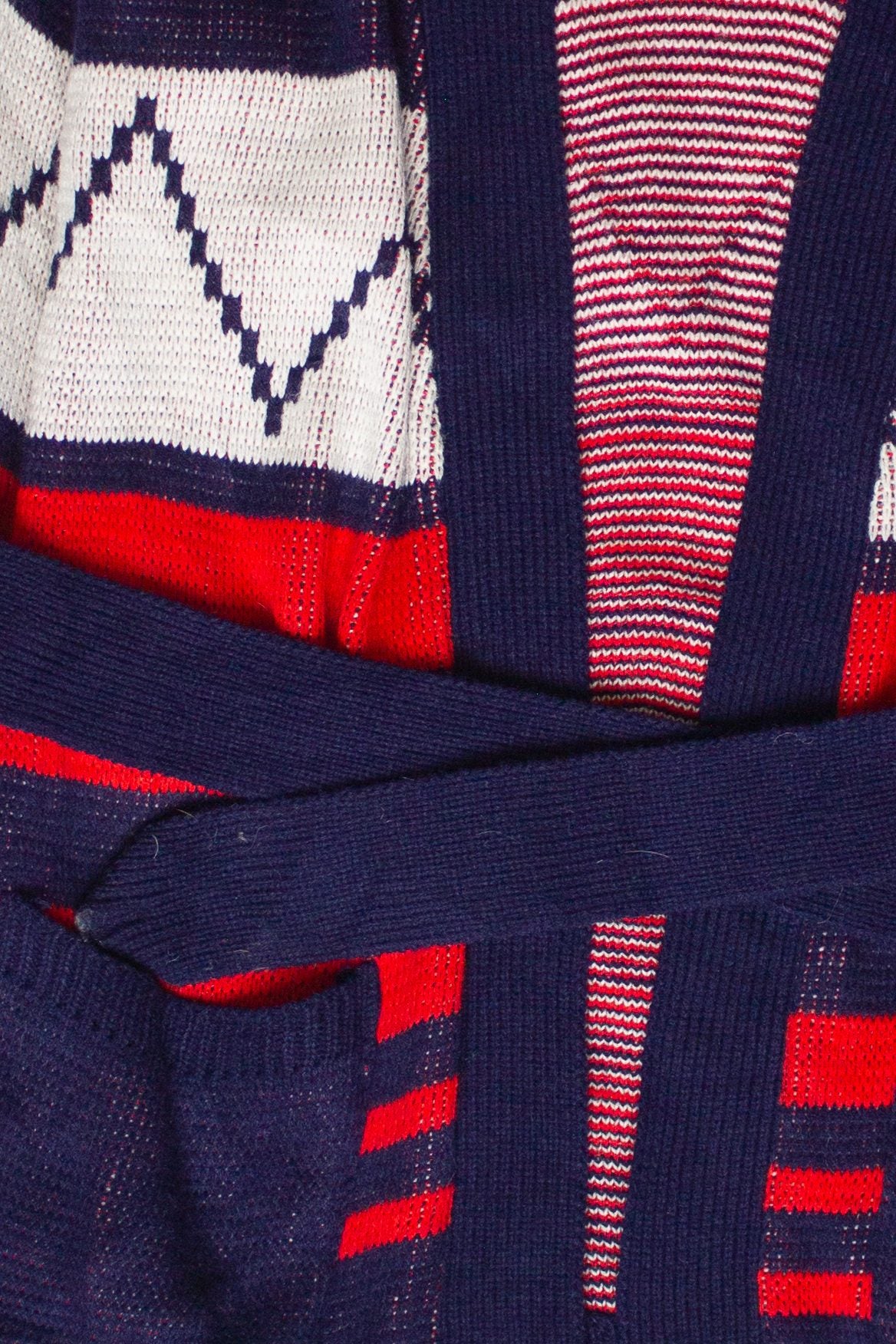 Vintage Tie Front Bell Sleeve Striped Cardigan Sweater (1980s)