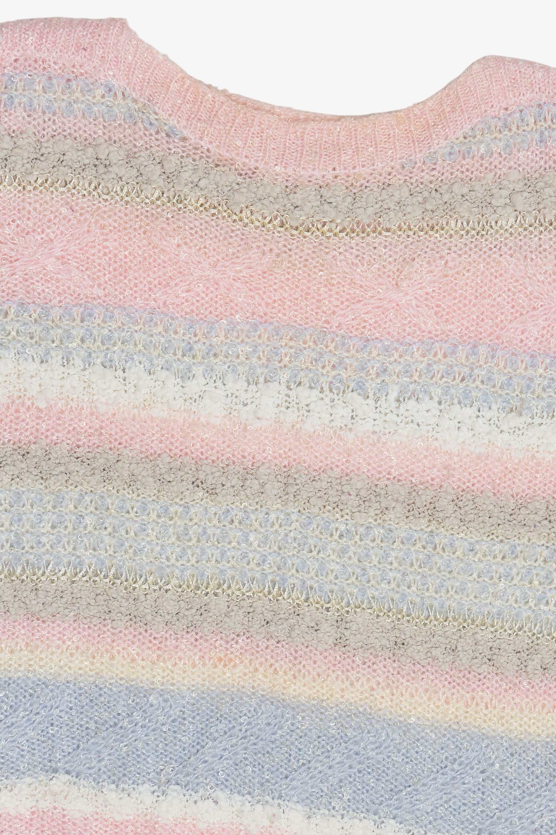Vintage Country Suburbans Pastel Knit Short Sleeve Sweater (1980s)