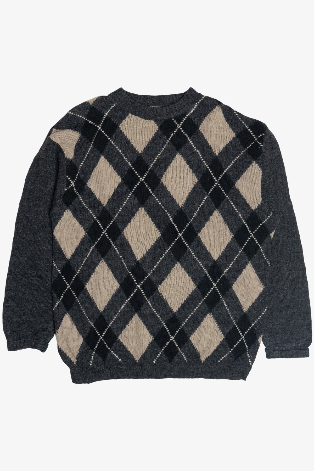 Vintage United Colors of Benetton Argyle Italian Wool Sweater 